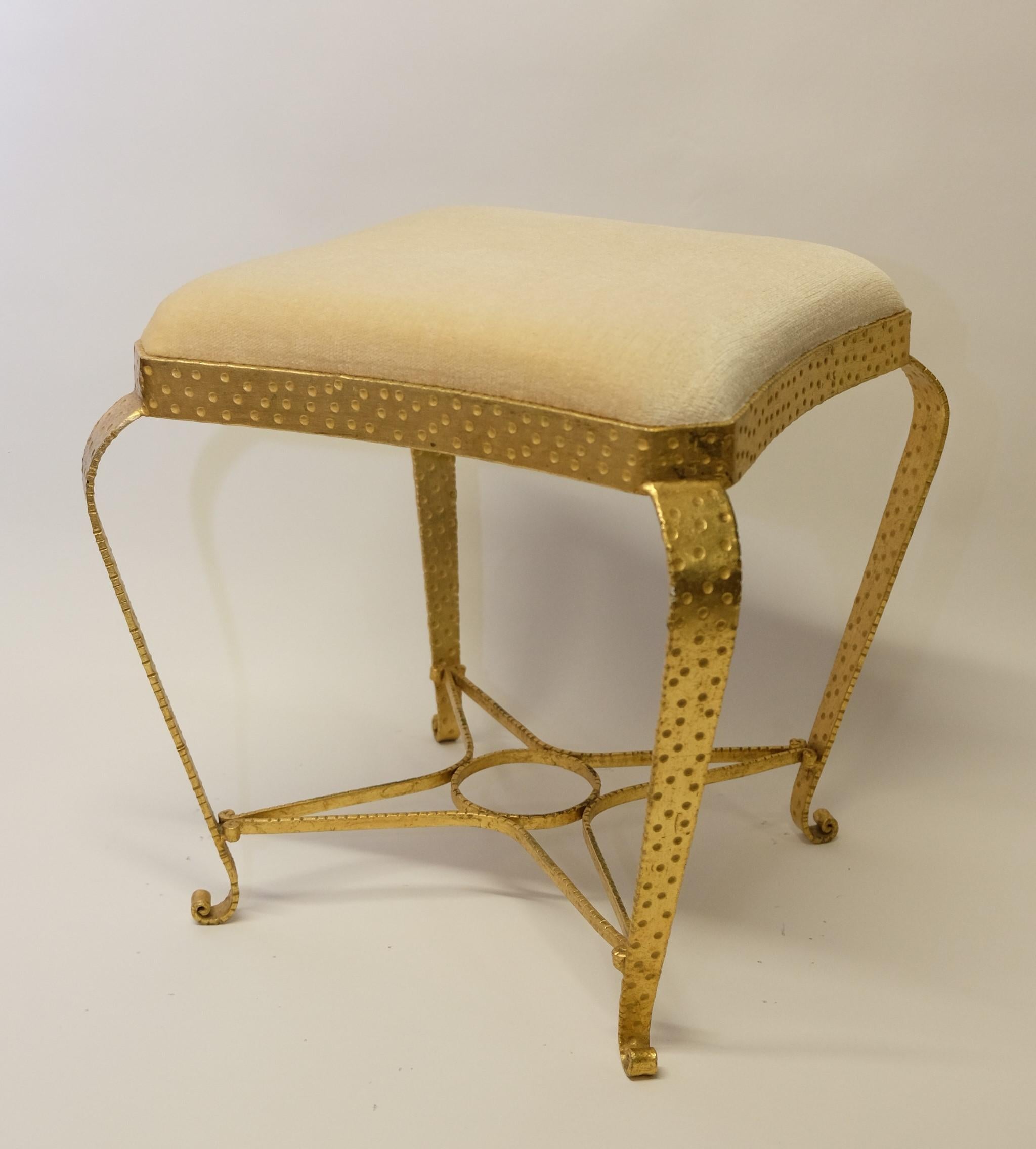 Stool in Gilt Metal by Pier Luigi Colli, Italy 1950s For Sale 1