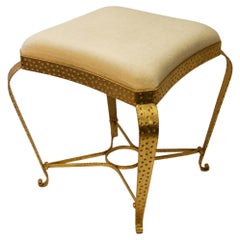 Vintage Stool in Gilt Metal by Pier Luigi Colli, Italy 1950s