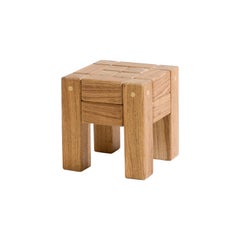 Stool in Hardwood and Brass, Brazilian Contemporary Design by O Formigueiro