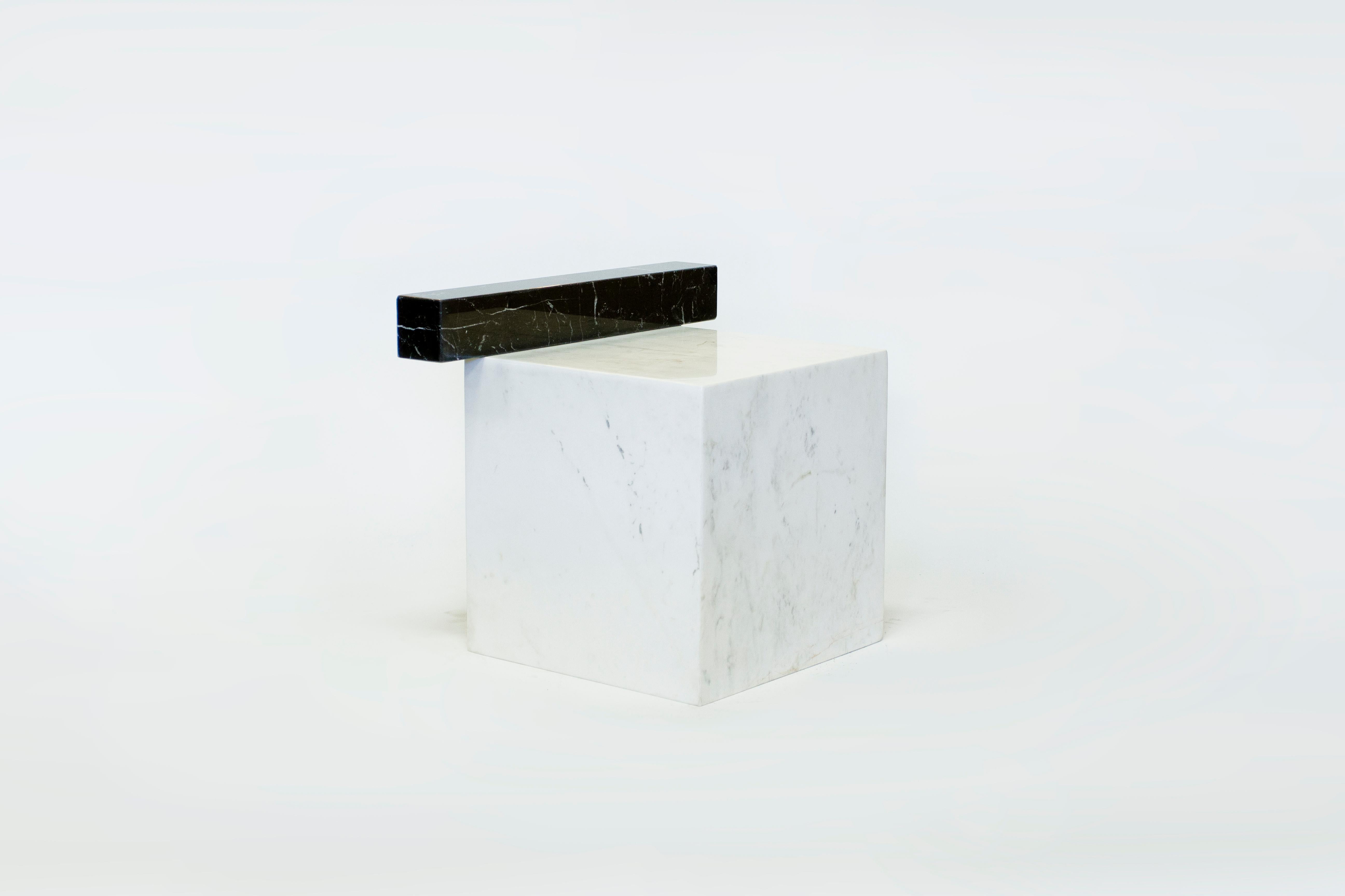 white marble stool