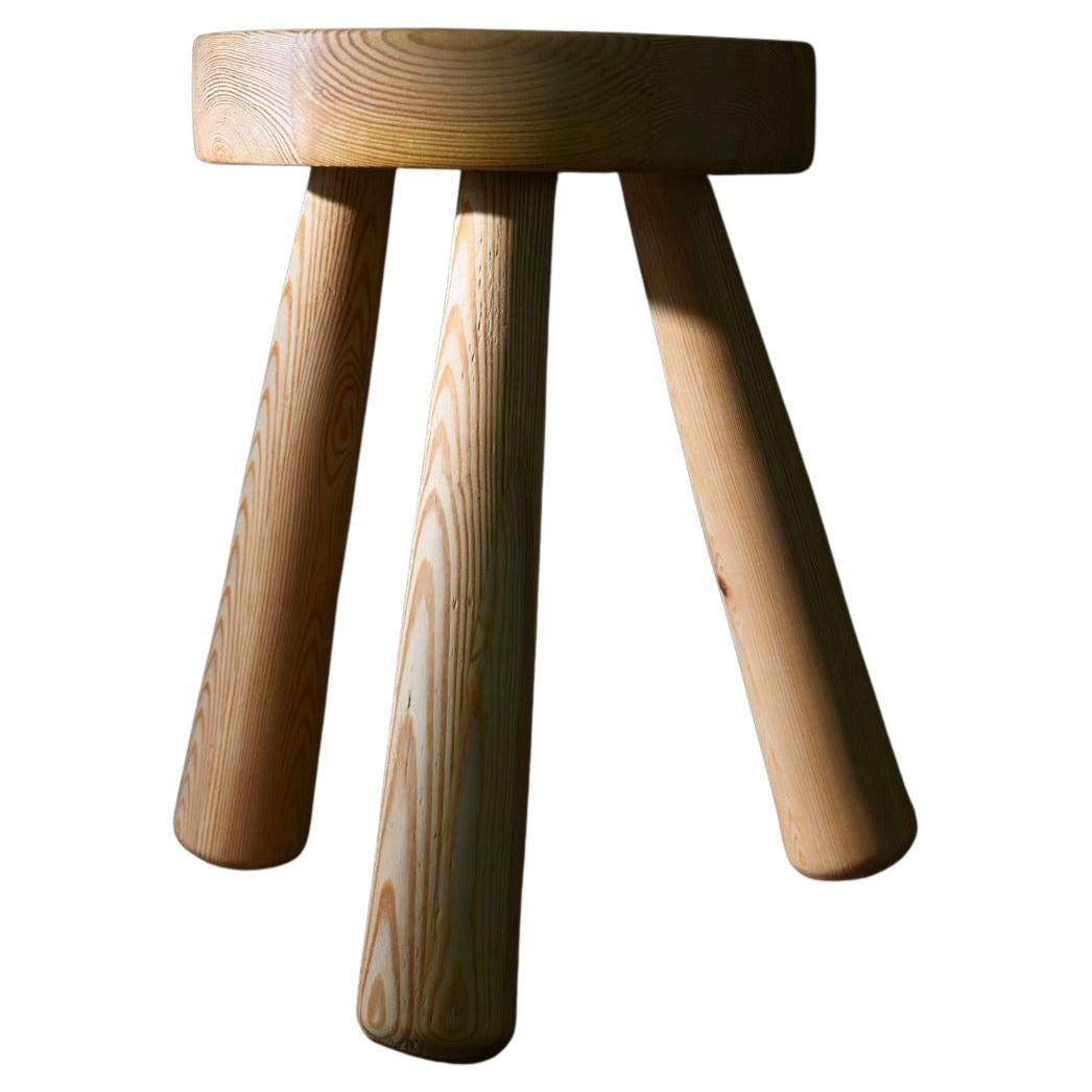 Stool in Pine Wood by Ingvar Hildingsson For Sale