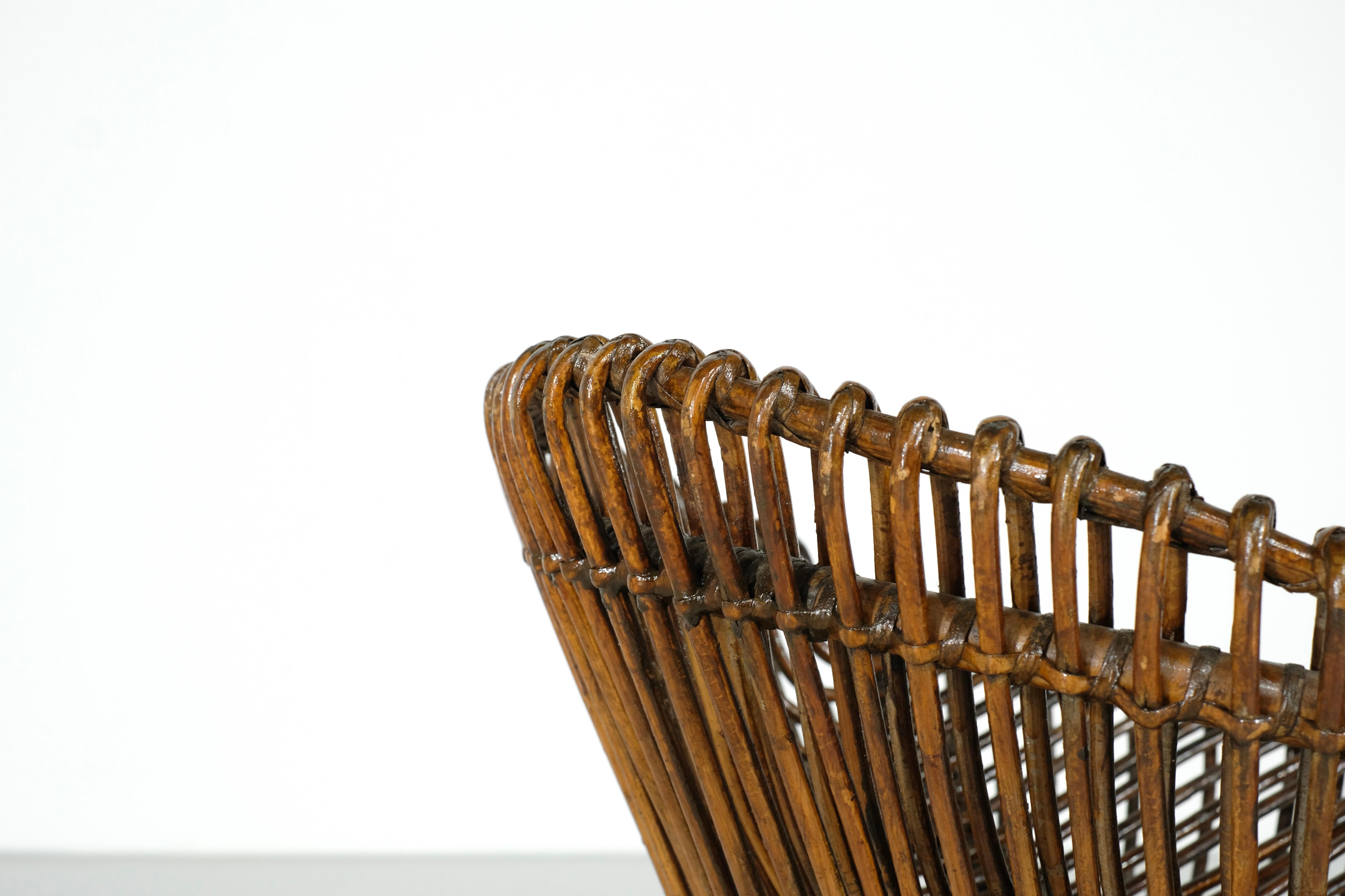 Sgabello in stile rattan Franco Albini Italia, anni '60. in vendita 8