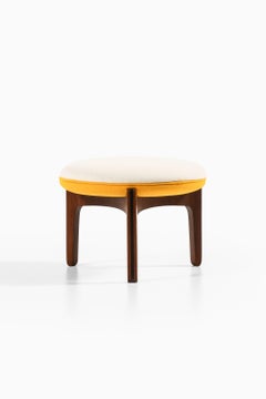 Sgabello in teak e tessuto di lana di Kvadrat di Svend Ellekær, 1962
