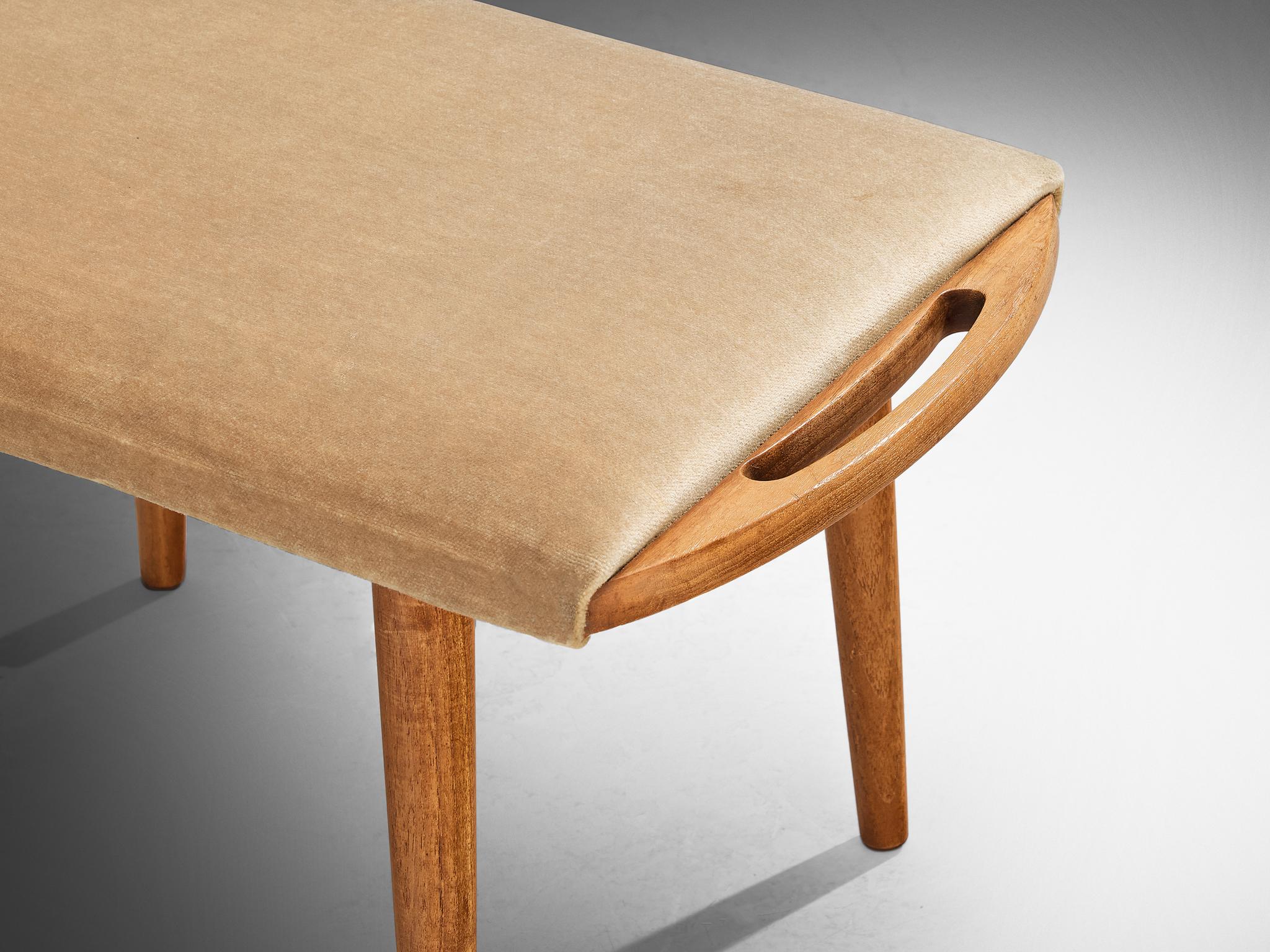 Danish Stool in Teak and Yellow Upholstery  For Sale