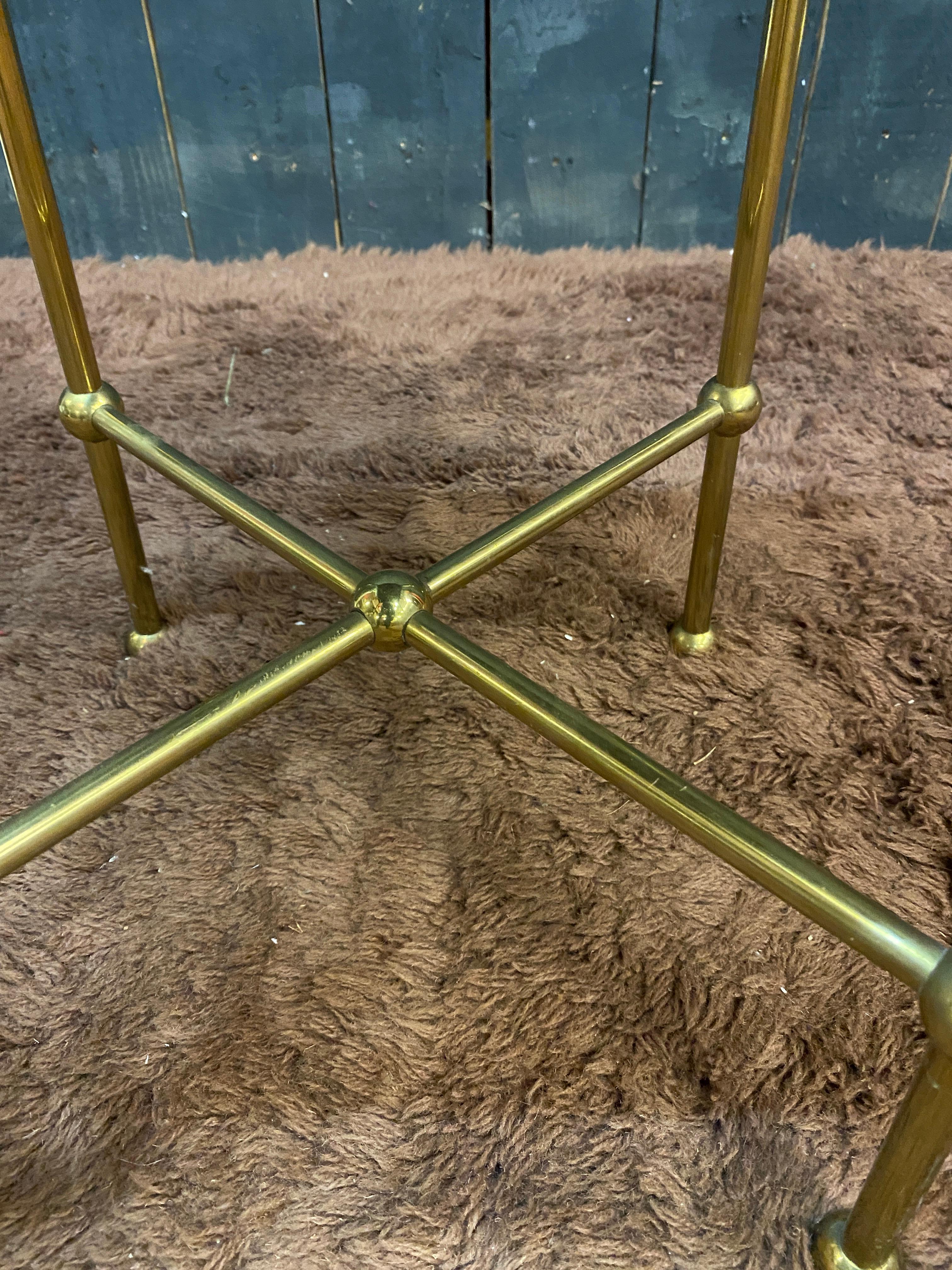 Metal stool in the Baguès style, Jansen, high quality brass base For Sale