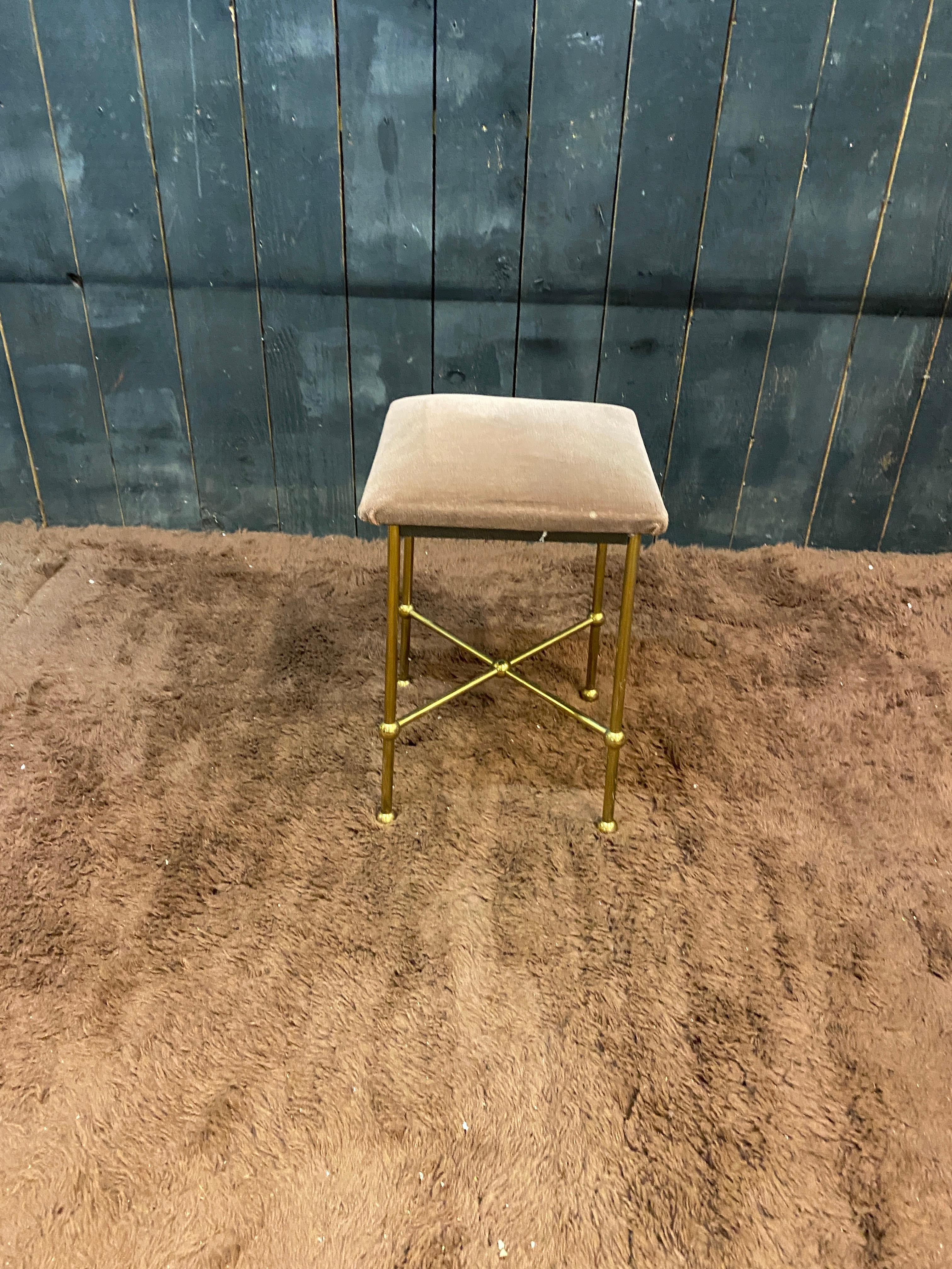 stool in the Baguès style, Jansen, high quality brass base For Sale 2