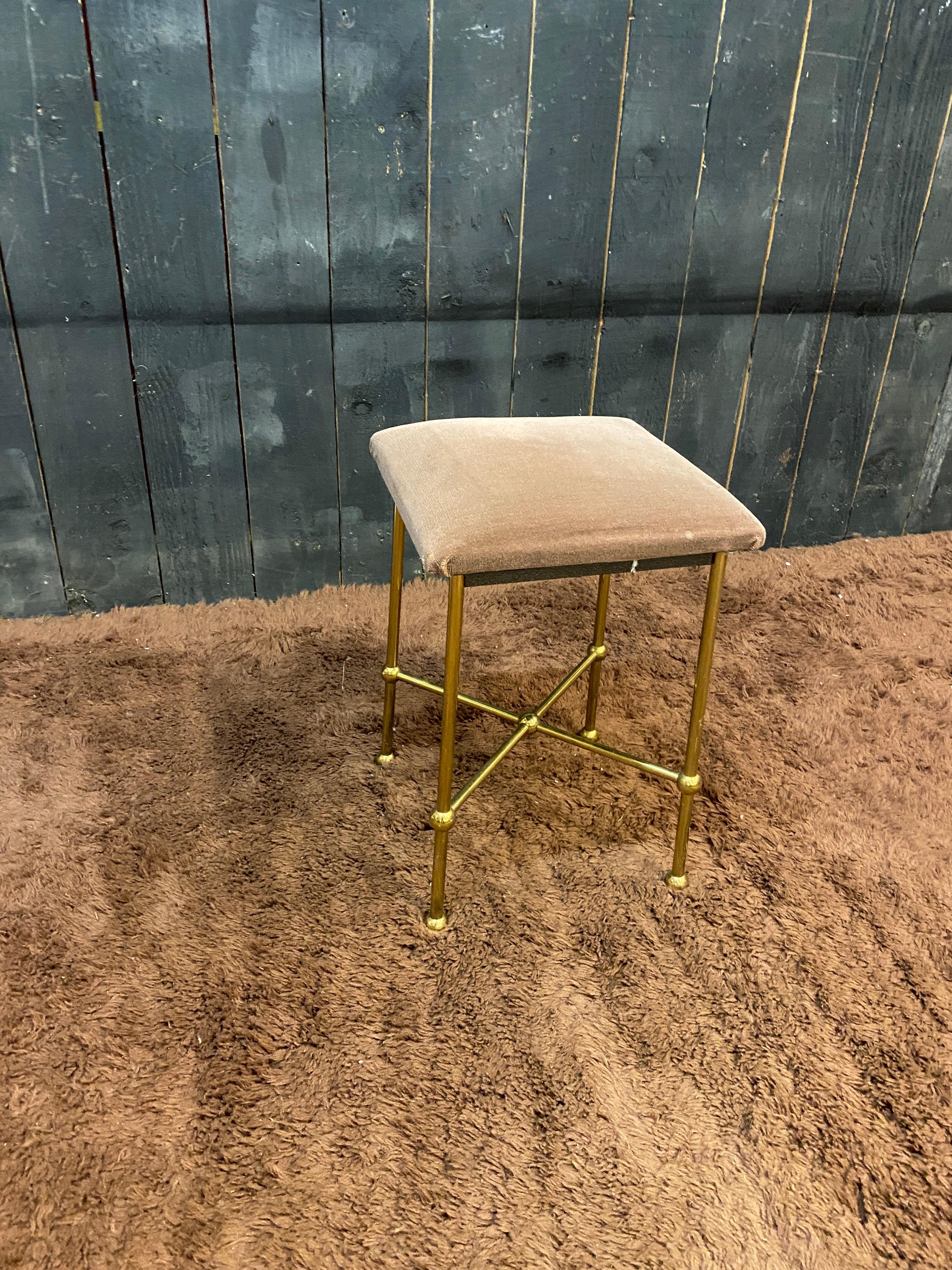 stool in the Baguès style, Jansen, high quality brass base For Sale 3