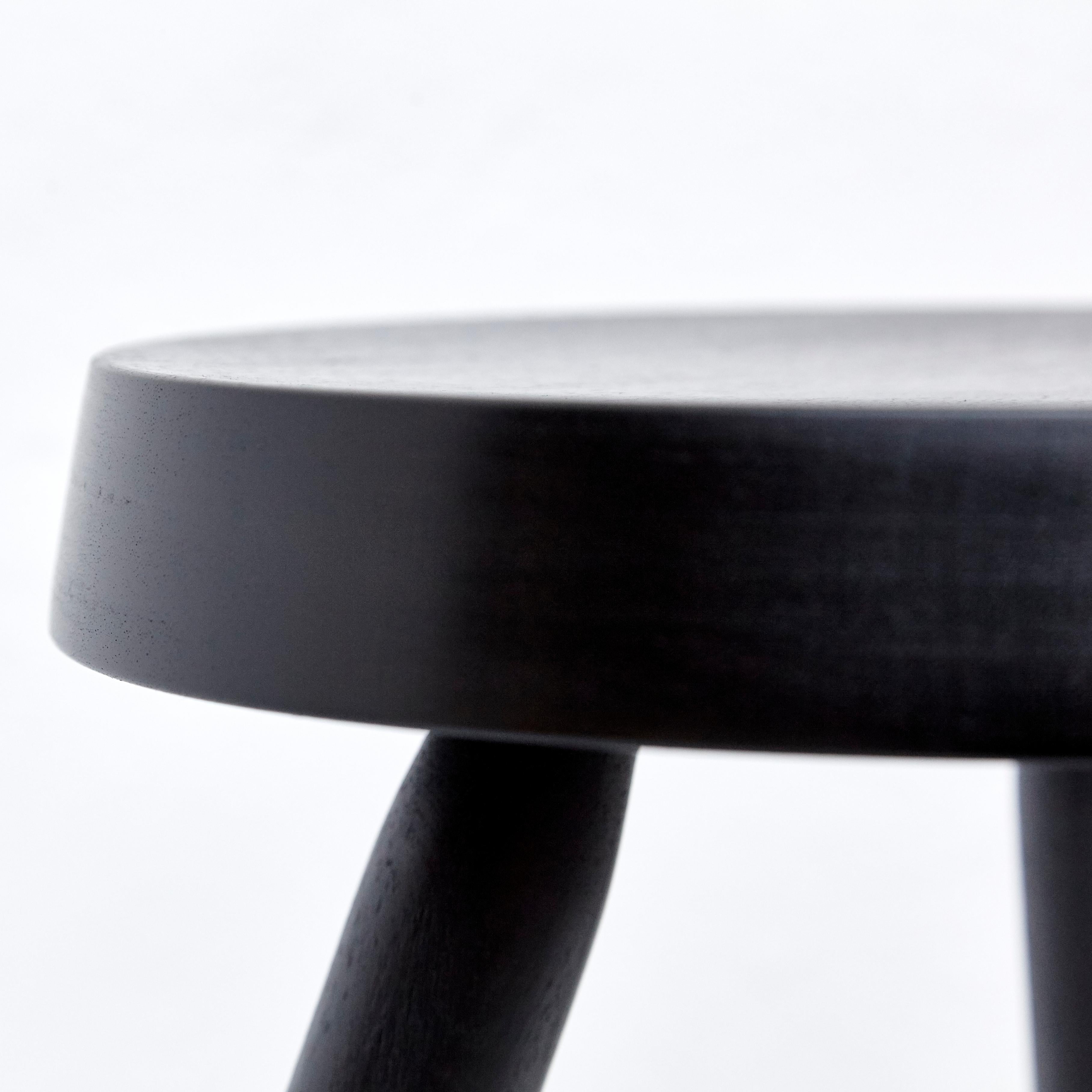 After Charlotte Perriand, Mid Century Modern Black Wood Stool - Free Shipping 1