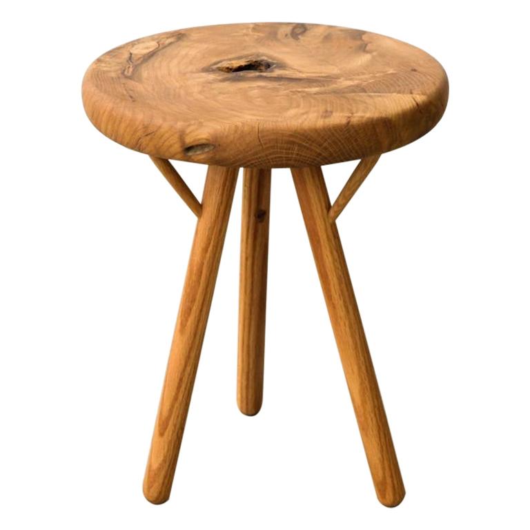 Stool in White Oak Burl by Michael Rozell, USA, 2021 For Sale
