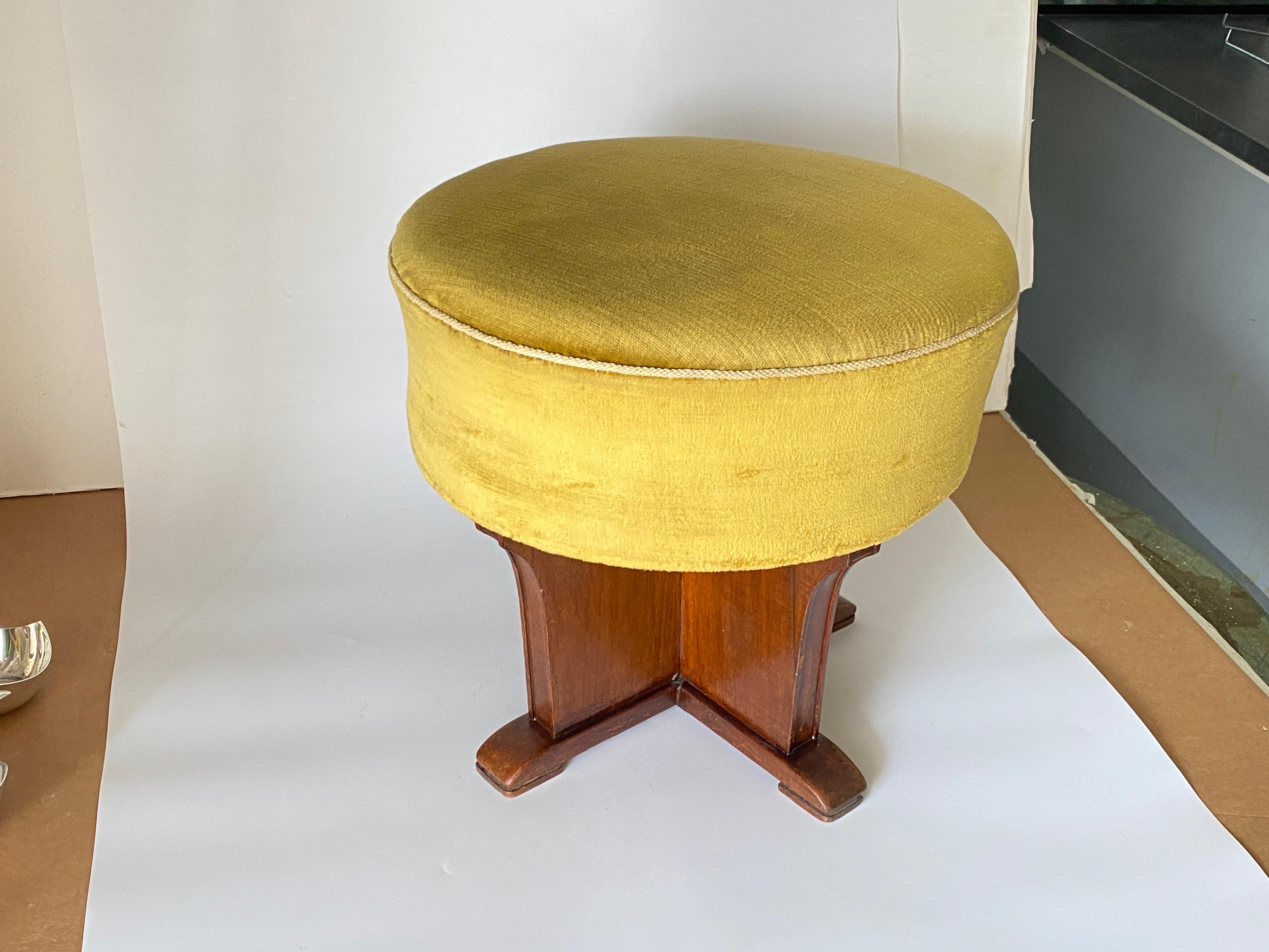 Stool in Wood and Fabric, England, 19th Century For Sale 9