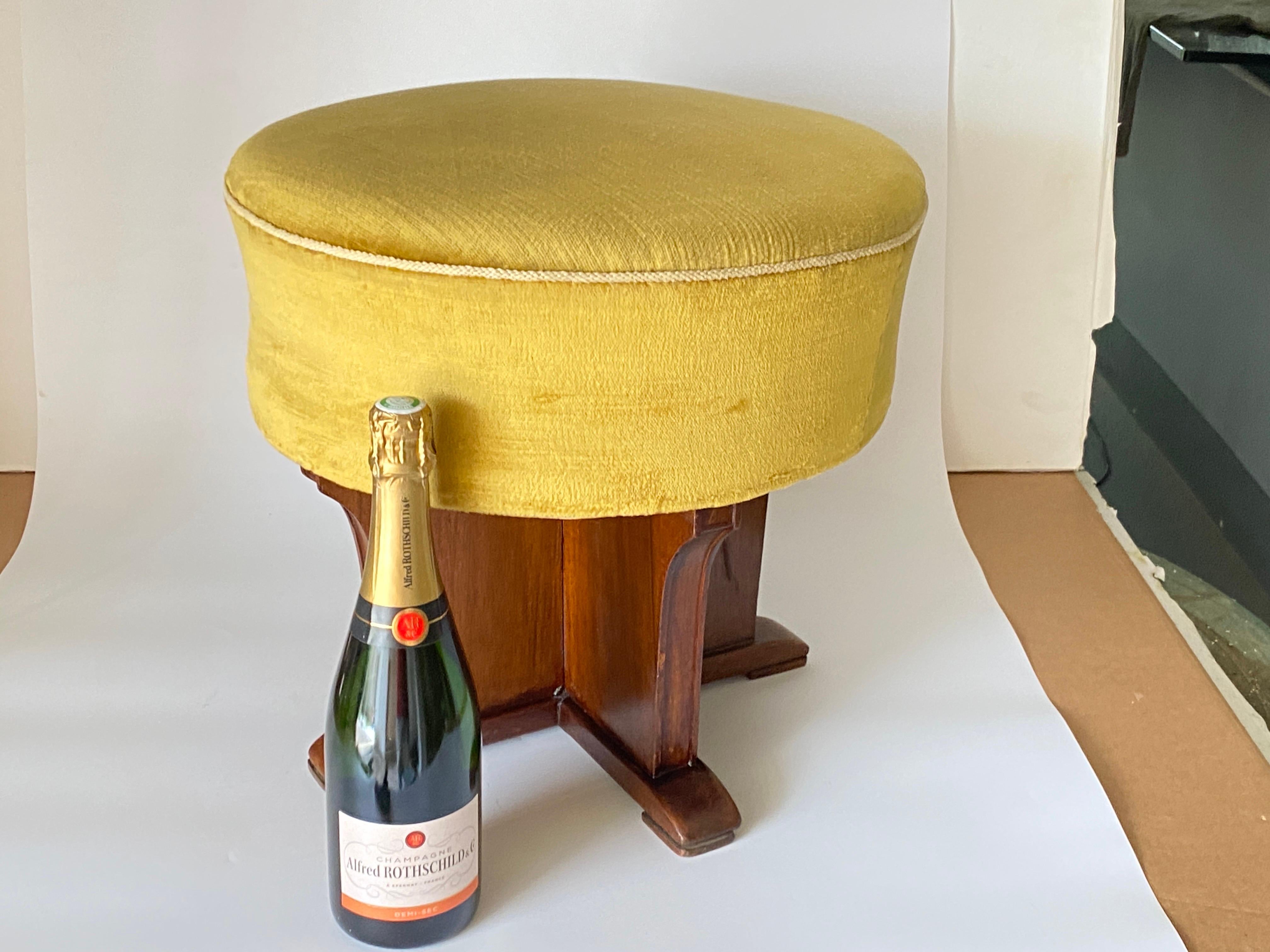 Stool in Wood and Fabric, England, 19th Century For Sale 11