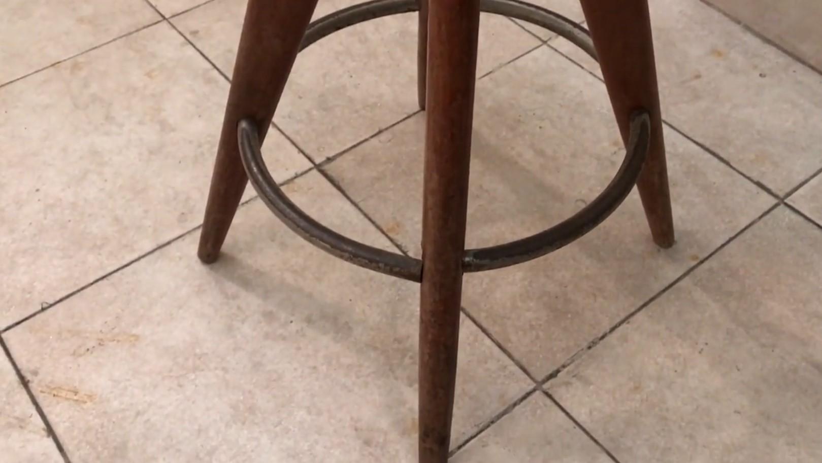 Mid-20th Century Stool in Wood, Country France, 1950 For Sale