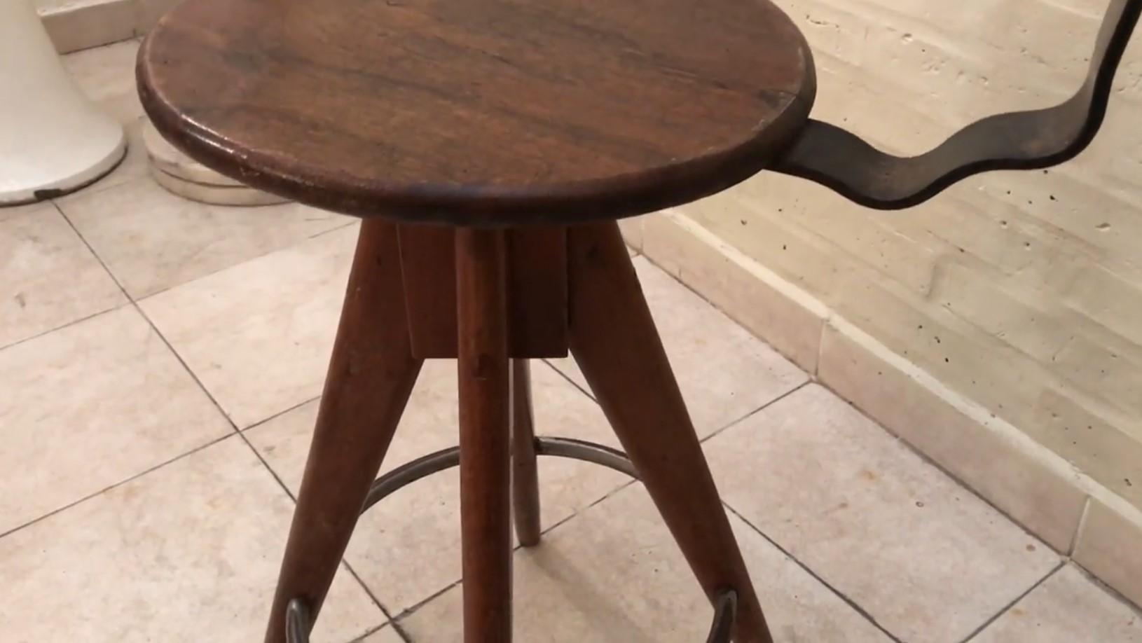 Stool in Wood, Country France, 1950 For Sale 1