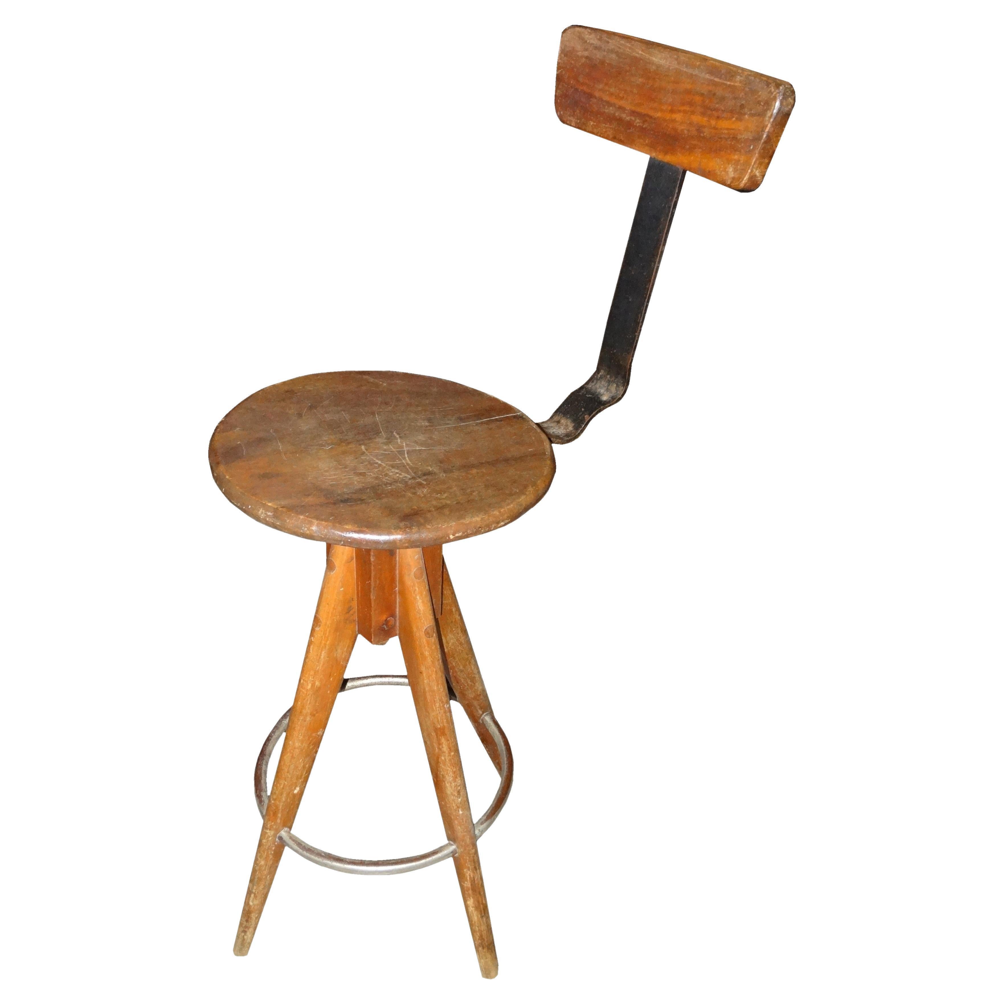 Stool in Wood, Country France, 1950 For Sale