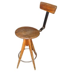 Vintage Stool in Wood, Country France, 1950