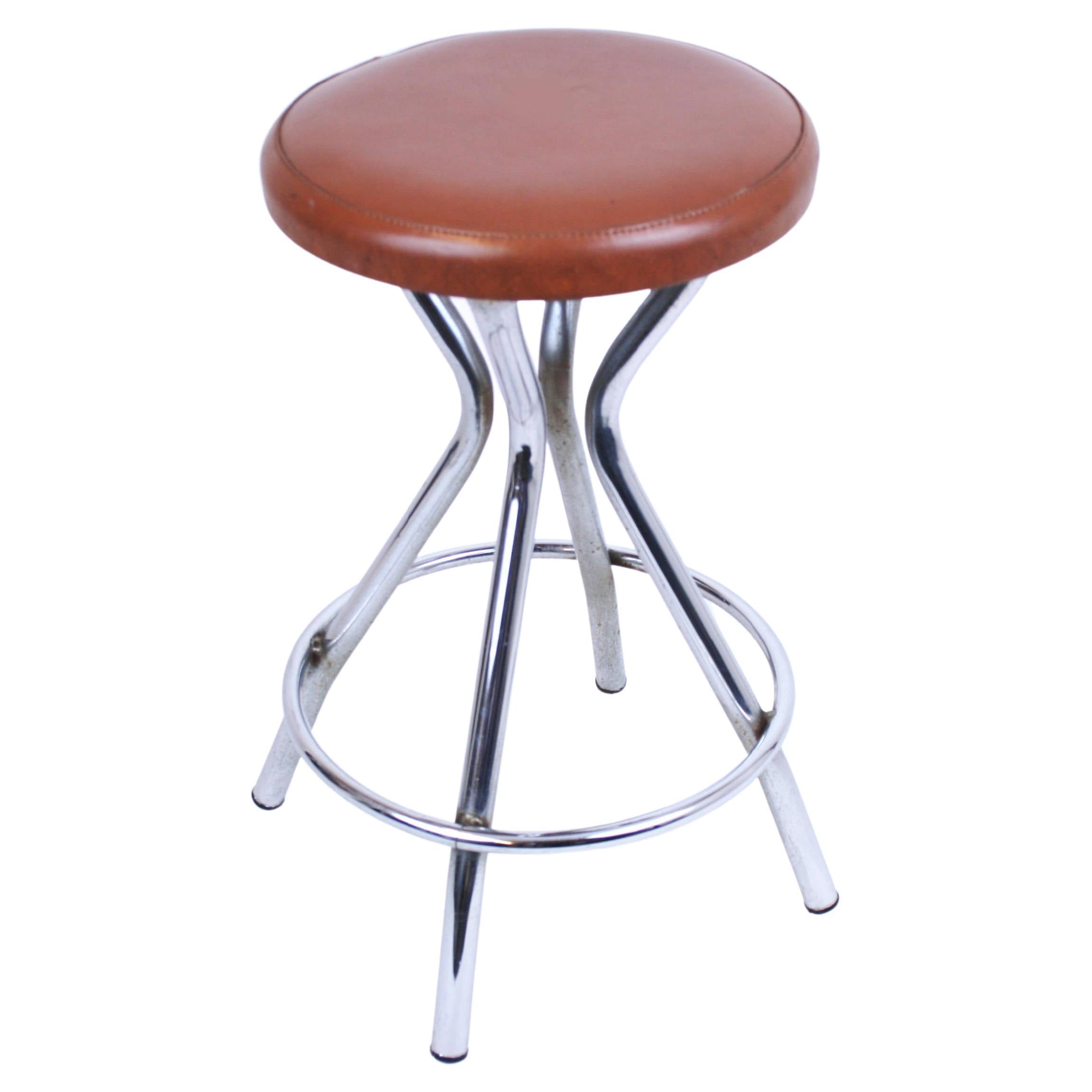 Stool Industrial Design in the Manner of Gio Ponti Italy 1970s For Sale