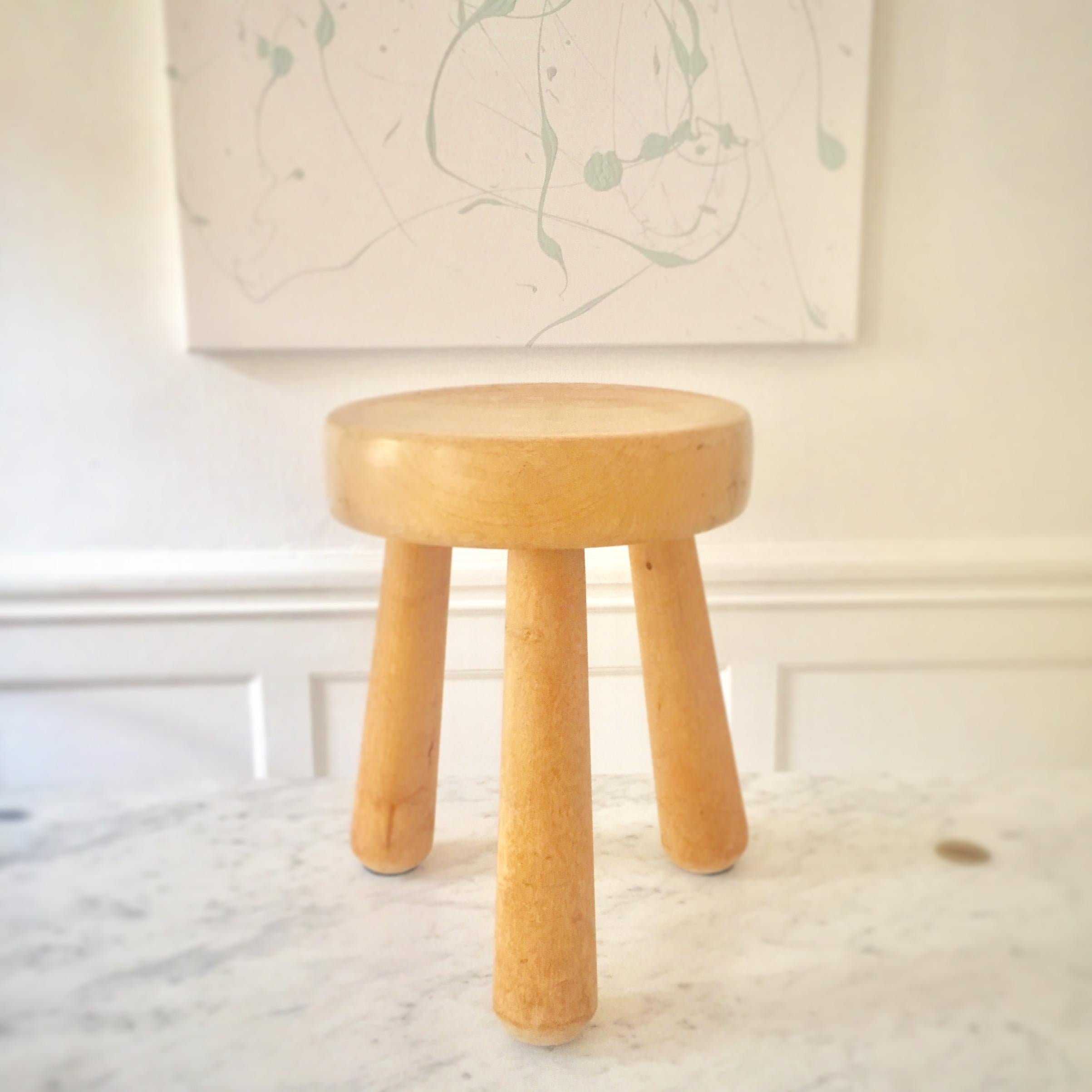 Rare stool by Ingvar Hildingsson for I H Slöjd, Sweded, 1940s.

Solid birch

Measures: H 31 cm/ 12 1/4''
D 24 cm/ 9 1/2''.