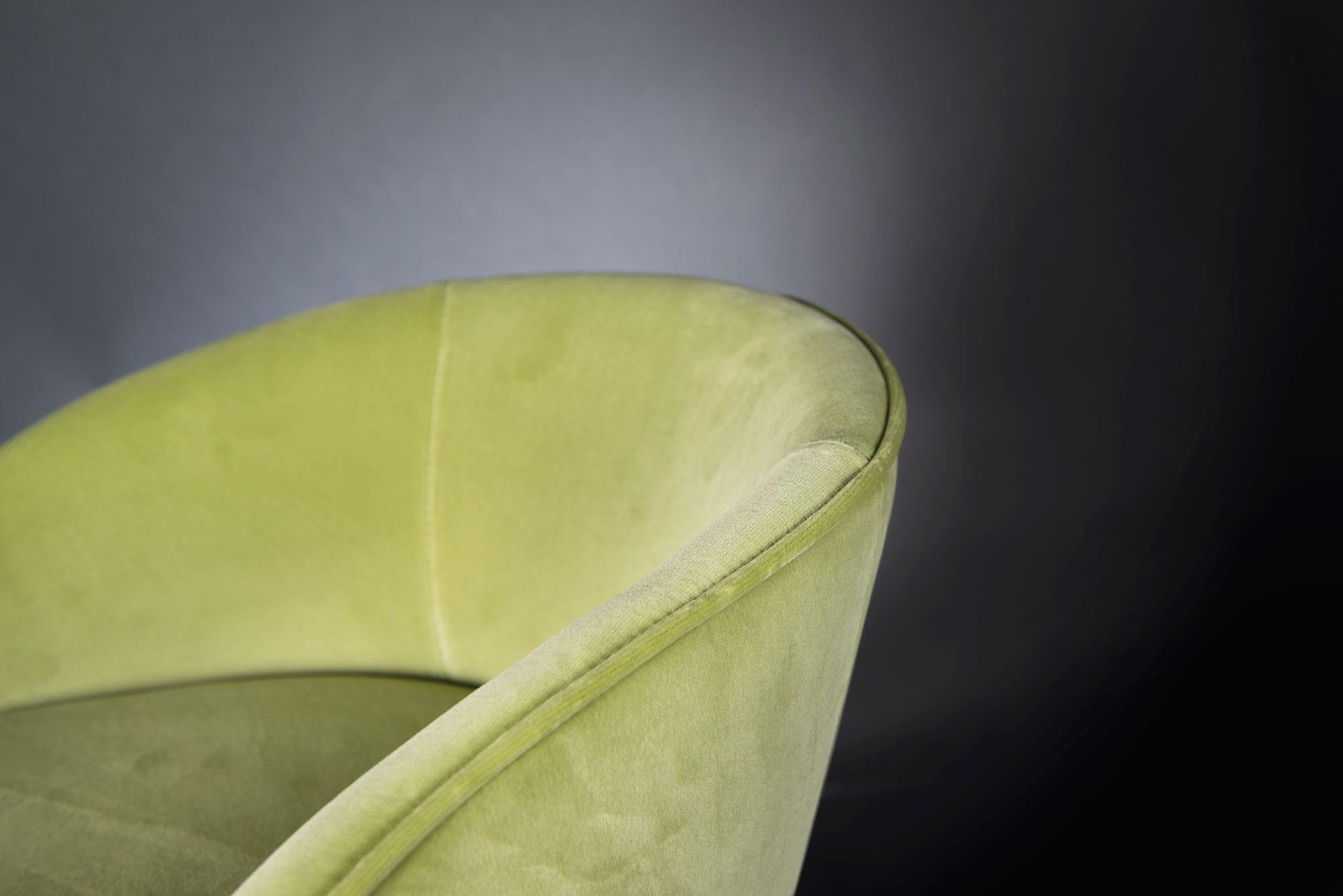 Hocker Louise aus Samt und Metall, Italien (Italienisch) im Angebot