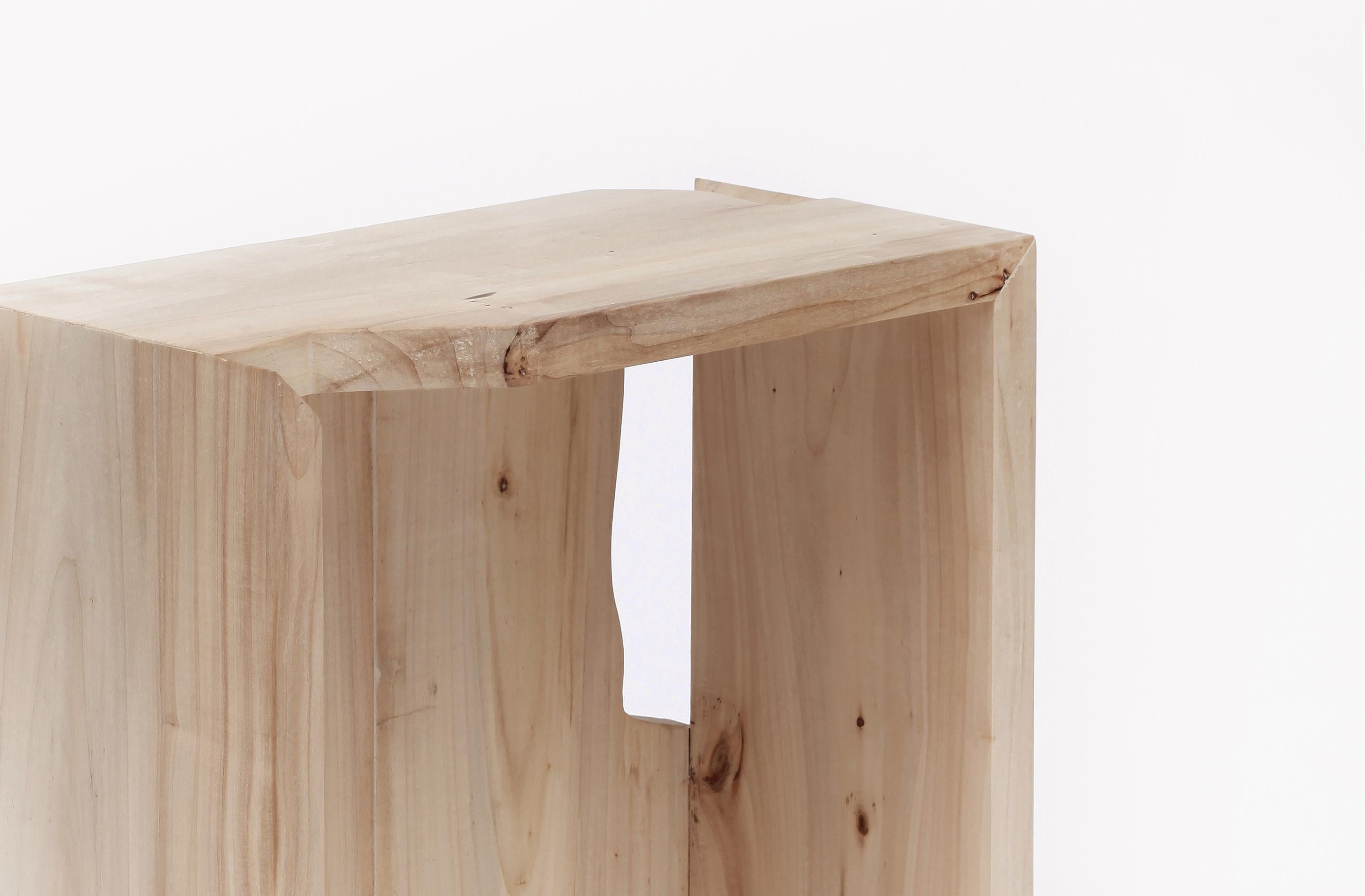 Contemporary Handcrafted Wooden Stool by Vicent Orts – 
