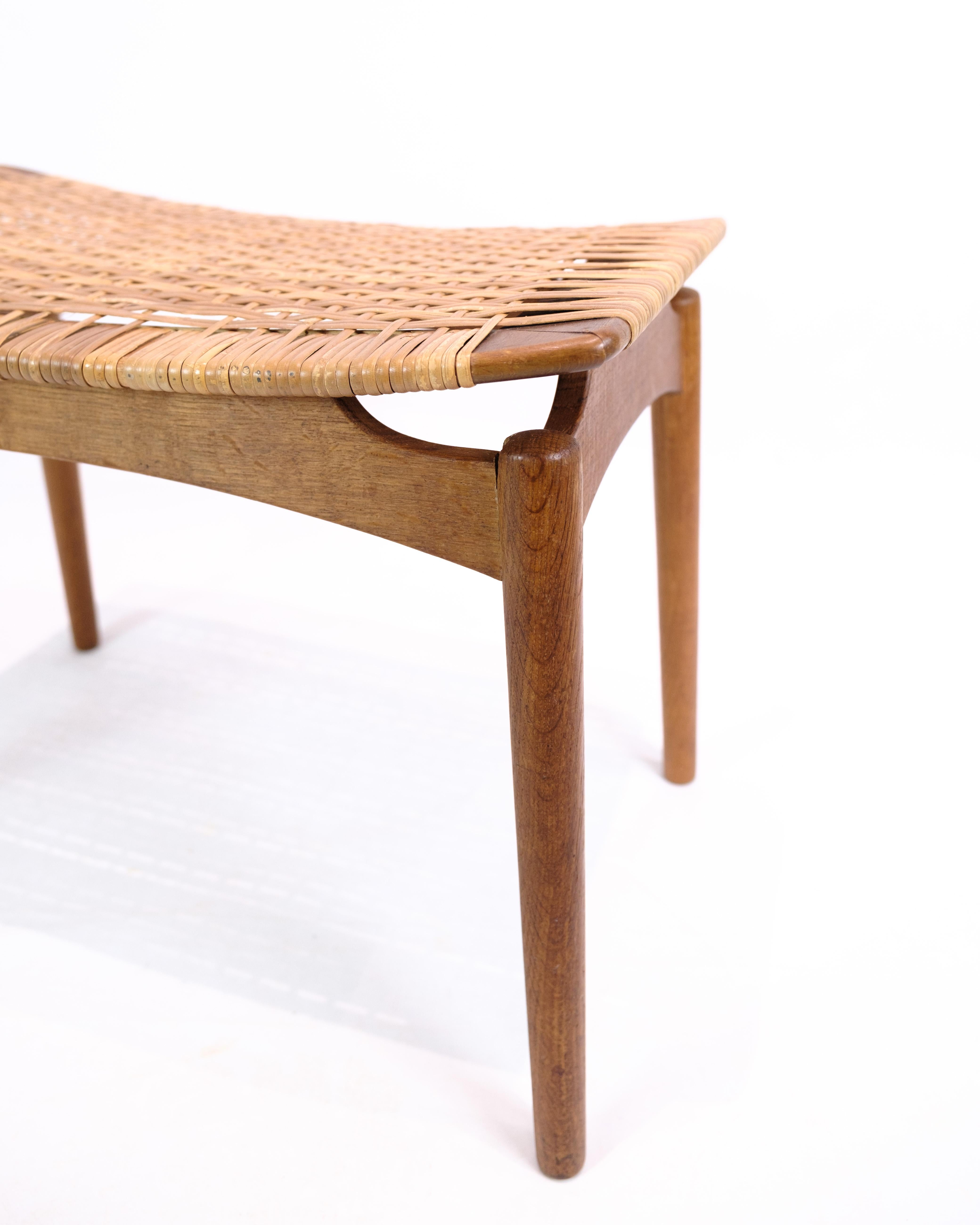 Hocker aus Eiche von Sigfred Omann für Ølholm Furniture aus den 1960er Jahren (Geflecht) im Angebot