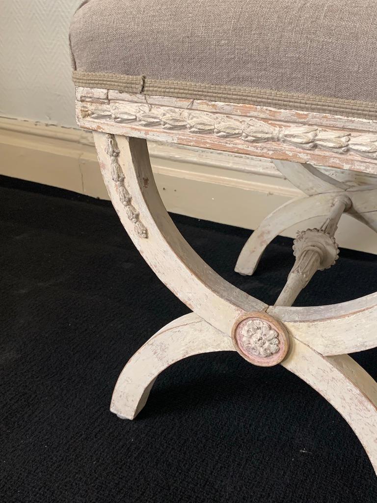 Gustavian Stool made in Stockholm about 1790 For Sale
