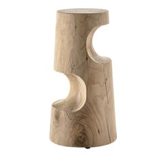 Stool made of a single block of cedar Riva 1920 Slalom Design Giovanni Tomasini