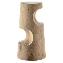 Stool made of a single block of cedar Riva 1920 Slalom Design Giovanni Tomasini