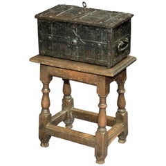 Tabouret, milieu du 17e siècle, anglais Charles II, Oak