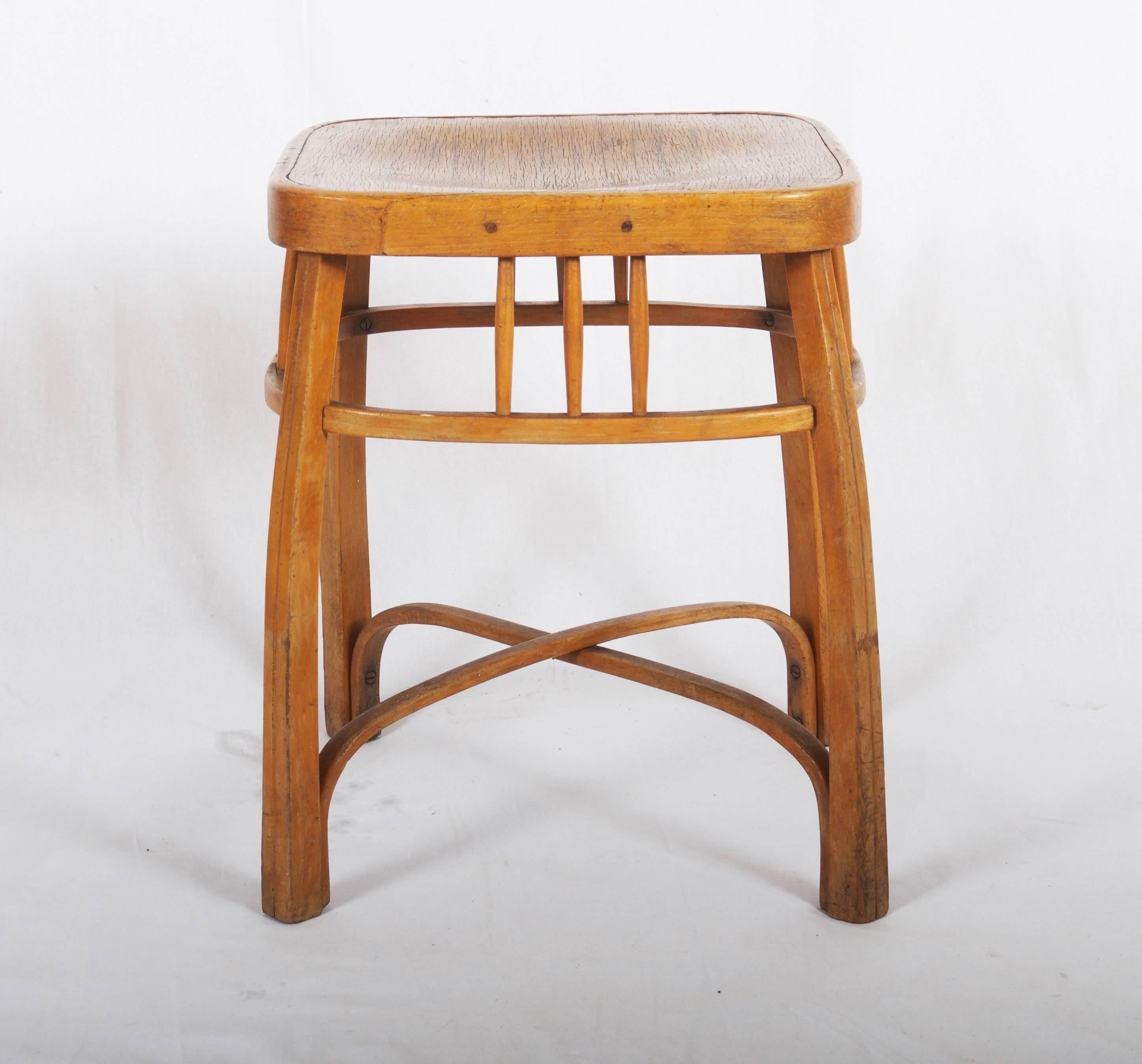 Beech bentwood or plywood designed about 1905 by Otto Wagner for Kohn. Original condition newer restored.