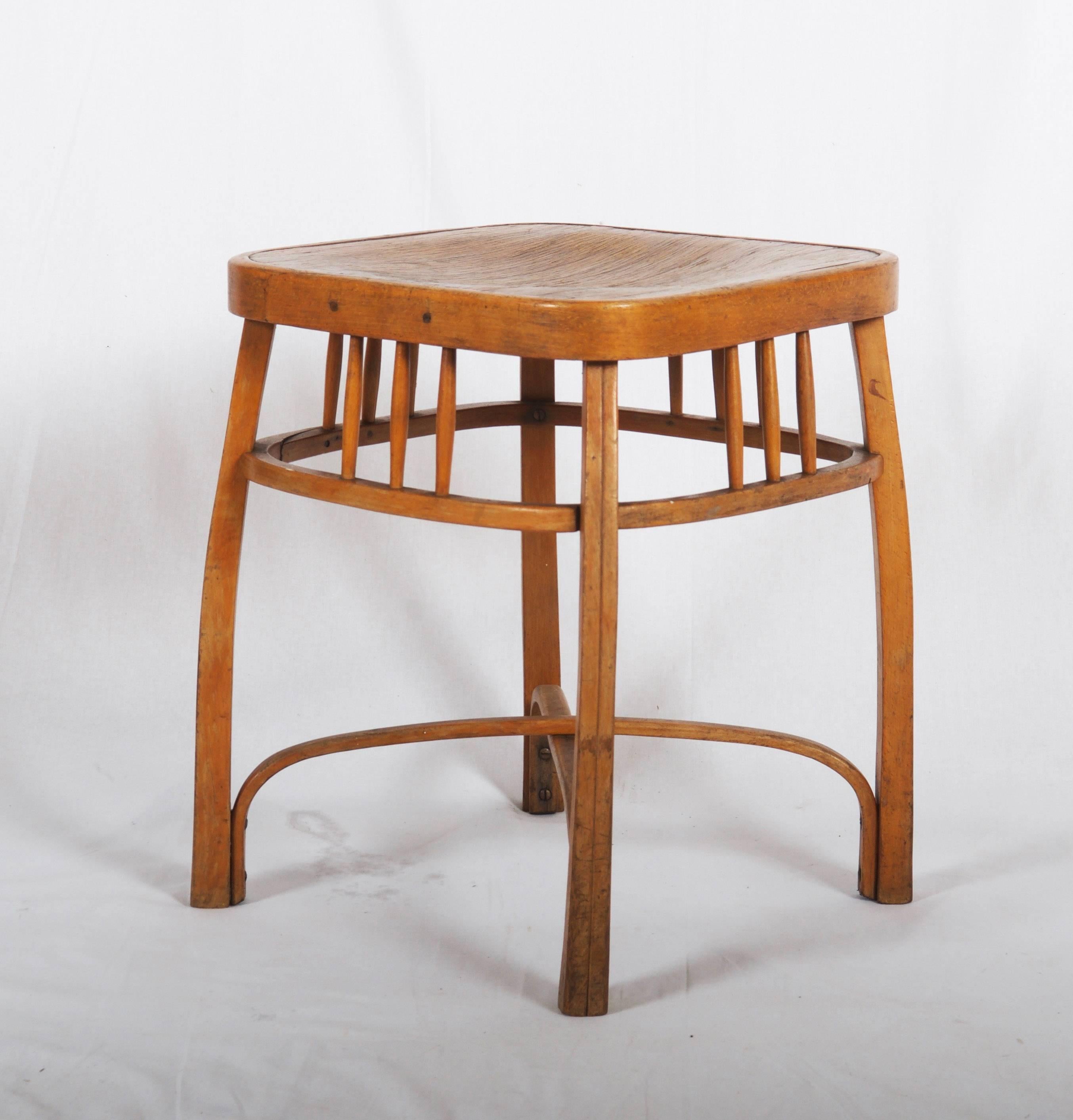 Vienna Secession Stool Model 616 / S, designed by Otto Wagner for Jacob & Josef Kohn For Sale