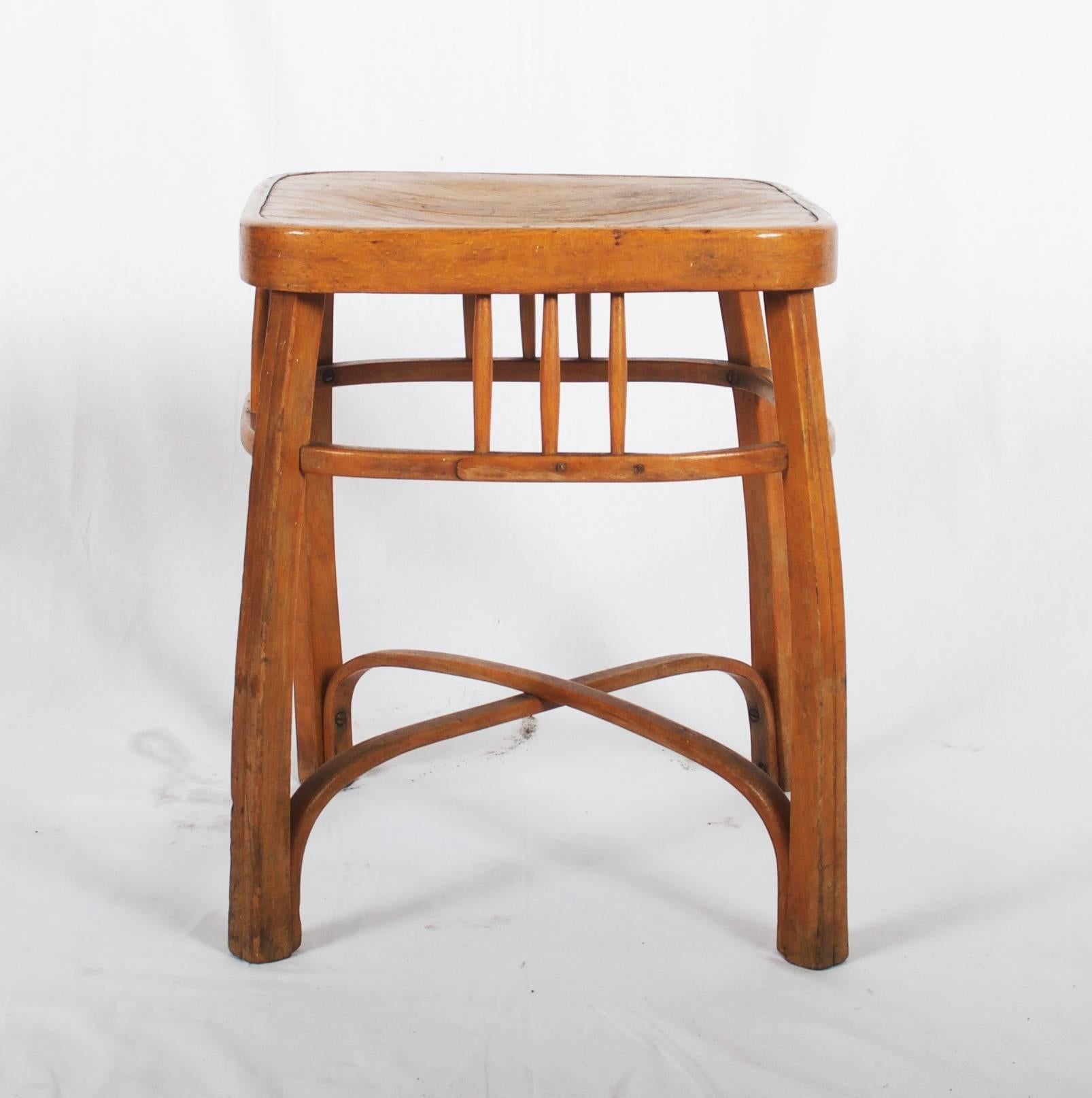Stool Model 616 / S, designed by Otto Wagner for Jacob & Josef Kohn In Good Condition For Sale In Vienna, AT