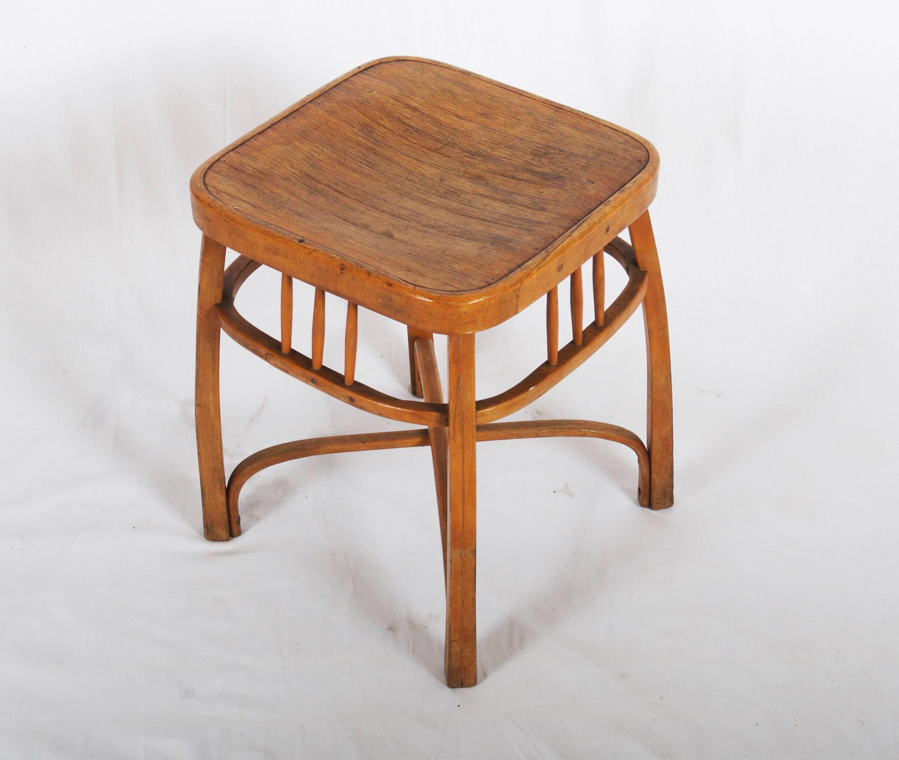 Early 20th Century Stool Model 616 / S, designed by Otto Wagner for Jacob & Josef Kohn For Sale