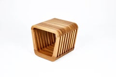 Stool or Bedside Table by Reda Amalou, 2016, Red or White Lacquer, Walnut or Oak