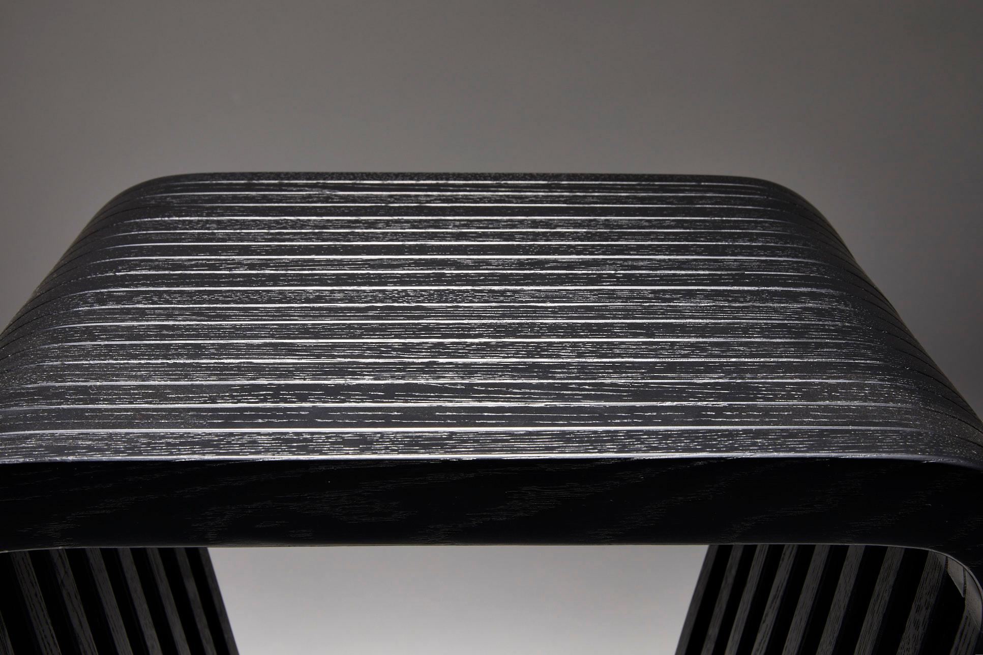 Chêne Tabouret ou table de chevet, LINK par Reda Amalou, 2016, chêne teinté noir en vente