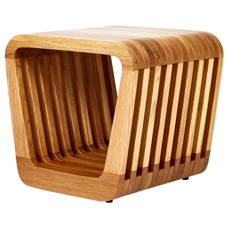 Stool or Bedside Table by Reda Amalou, 2016, Red or White Lacquer, Walnut or Oak