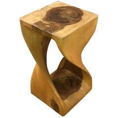 Stool or End Table in Carved Wood