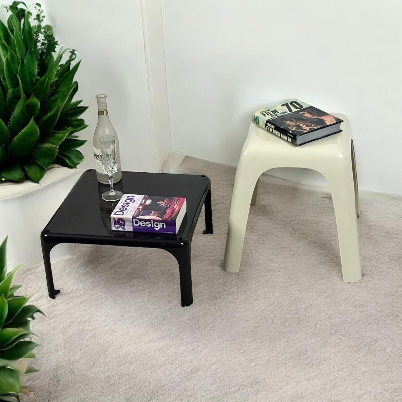 Low table or stool designed by Castiglioni Gaviraghi and Lanza for Valenti & C. Milano in 1982.

This beautiful and timeless design piece is made of an unibody moulded ABS chassis – a one-of-a-kind design concept with an original combination of