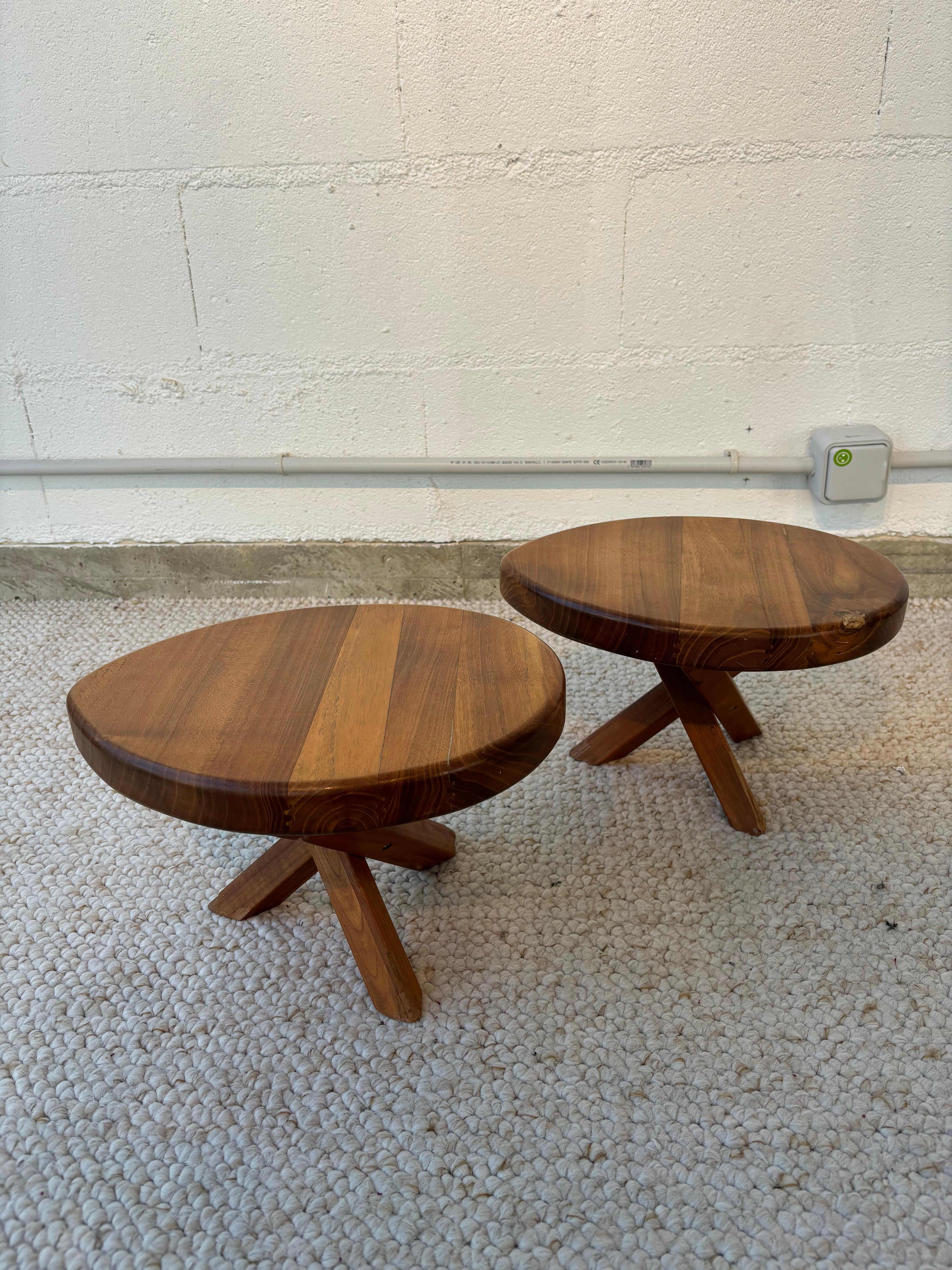 Stool or side table producted by Seltz after Pierre Chapo For Sale 3