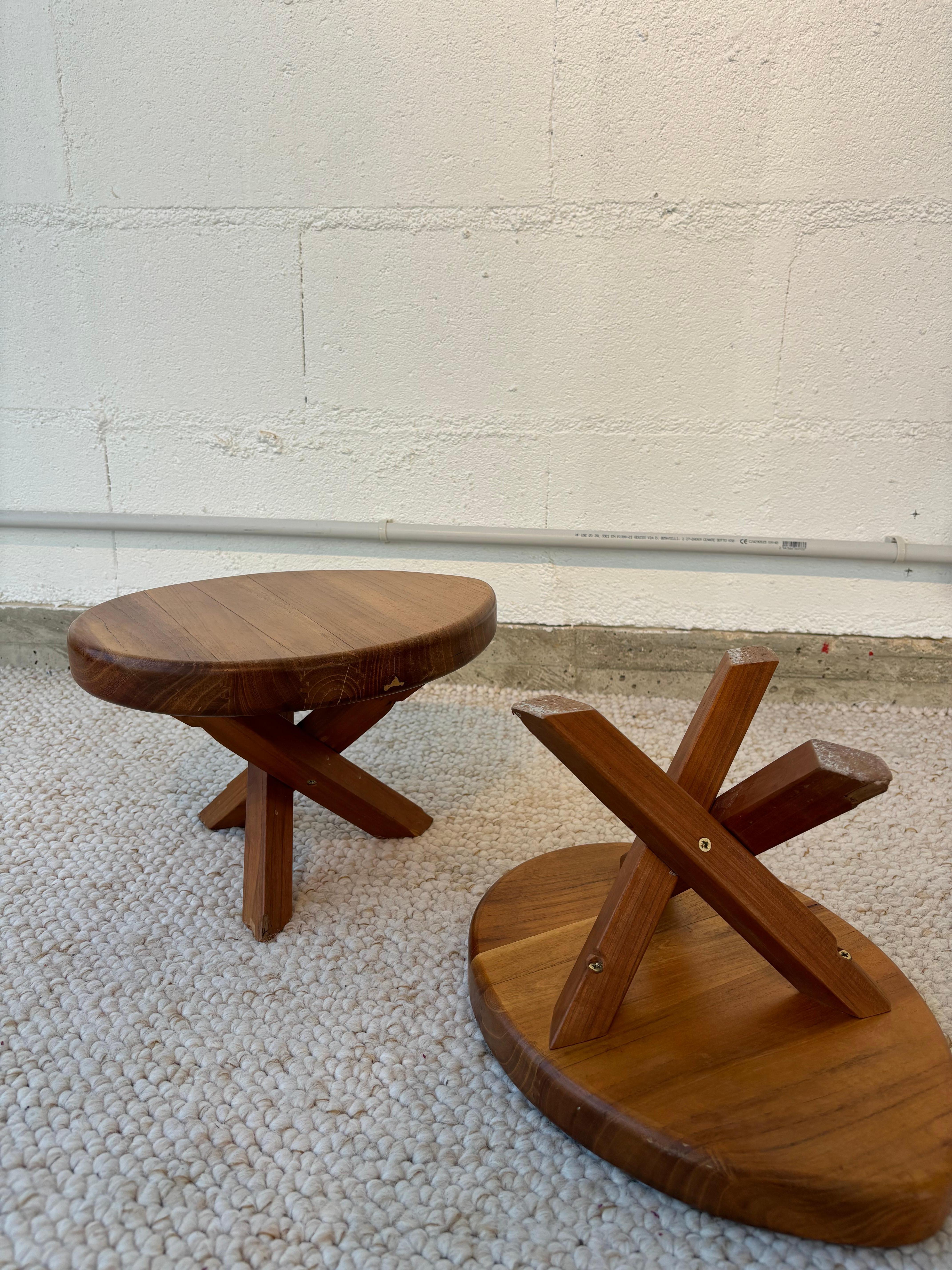 Stool or side table producted by Seltz after Pierre Chapo For Sale 7