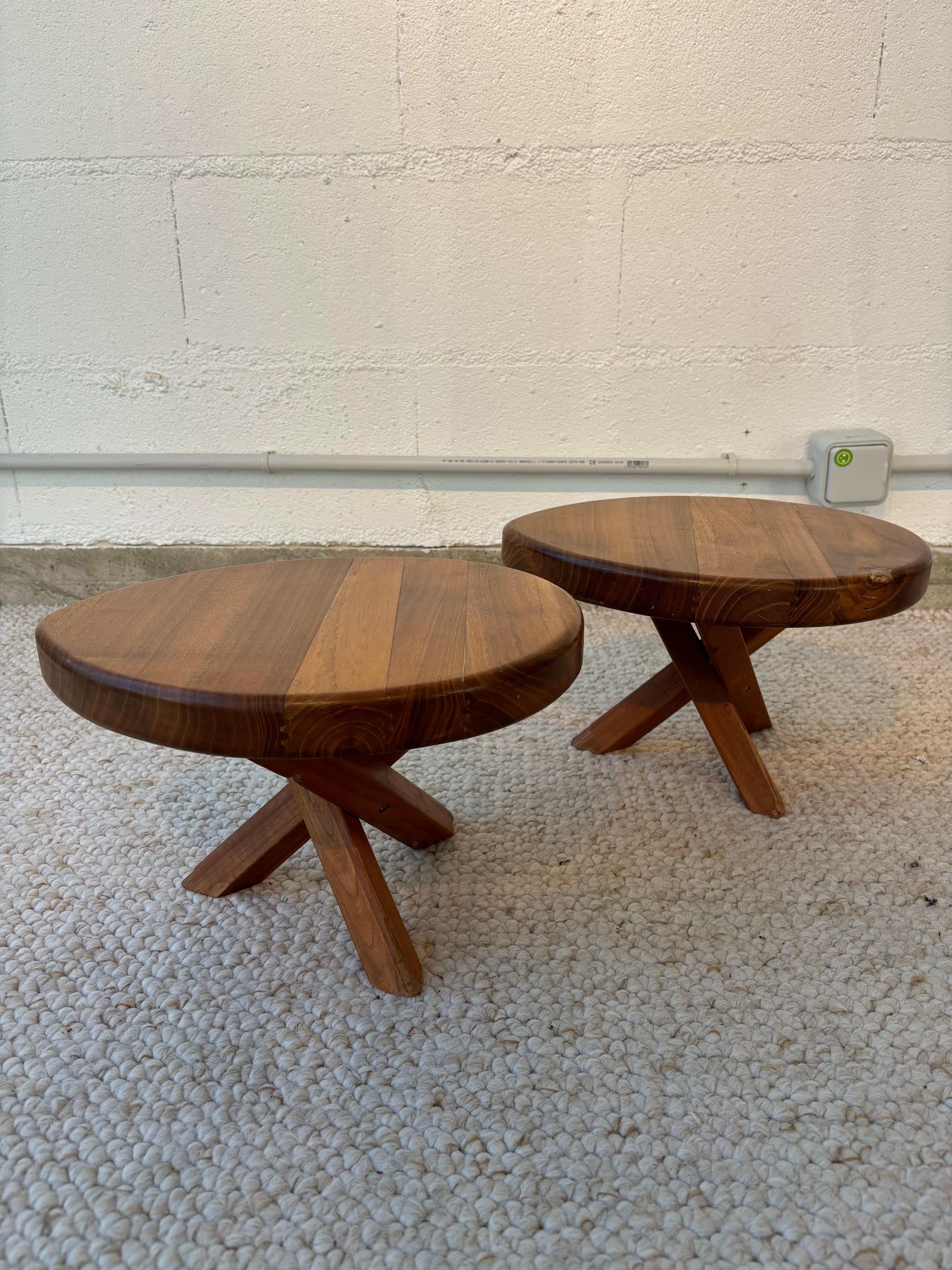 Stool or side table producted by Seltz after Pierre Chapo For Sale 1