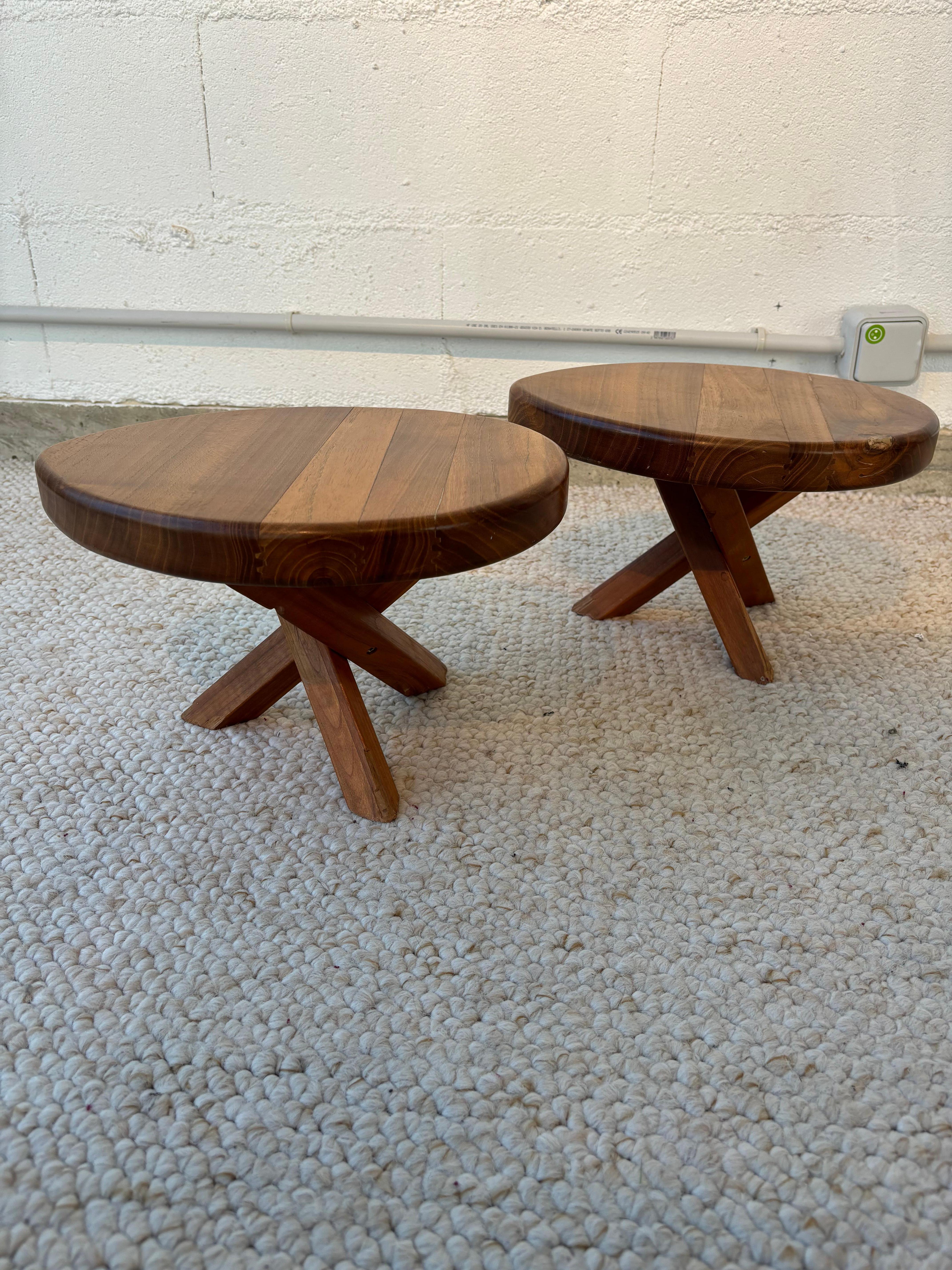 Stool or side table producted by Seltz after Pierre Chapo For Sale 2