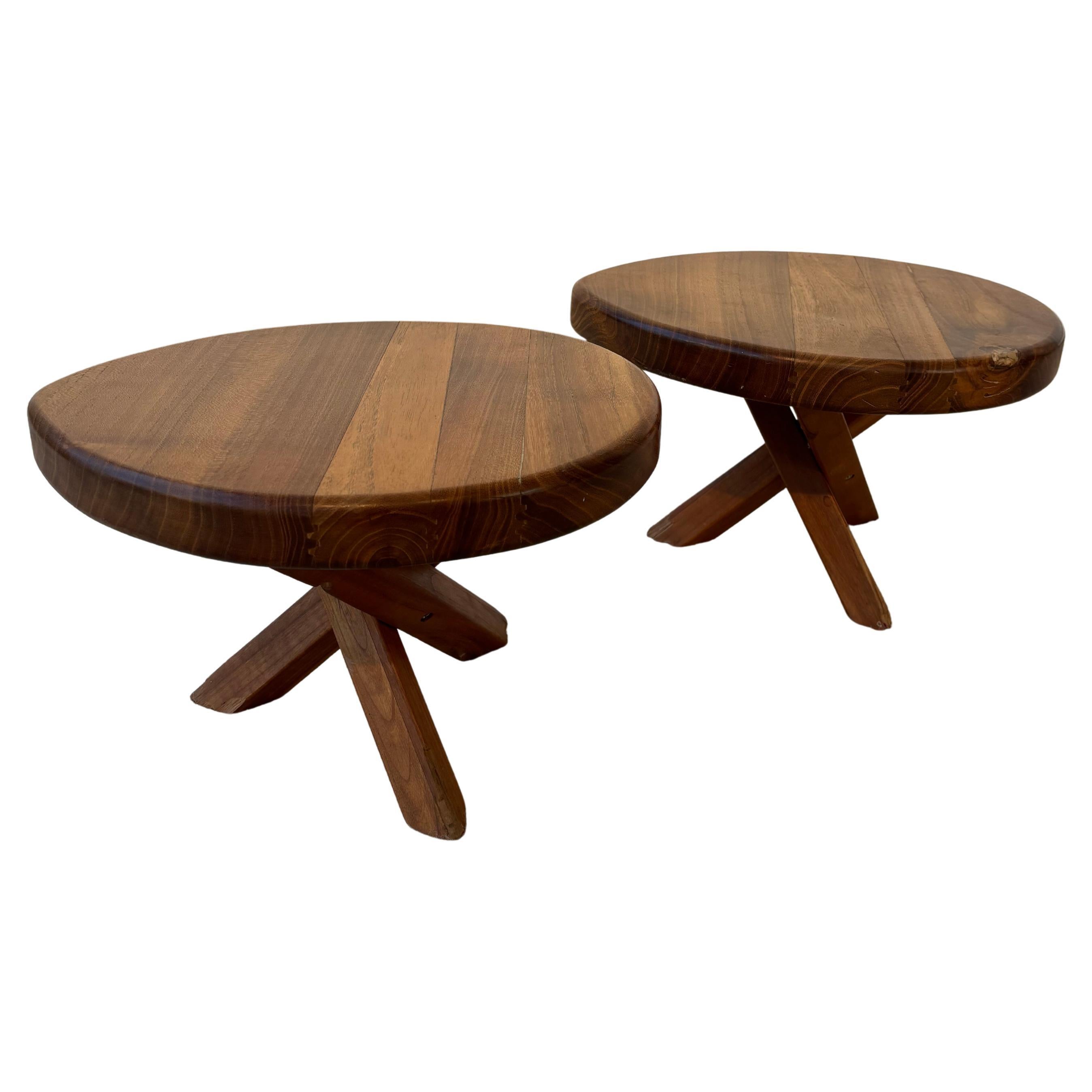 Stool or side table producted by Seltz after Pierre Chapo For Sale