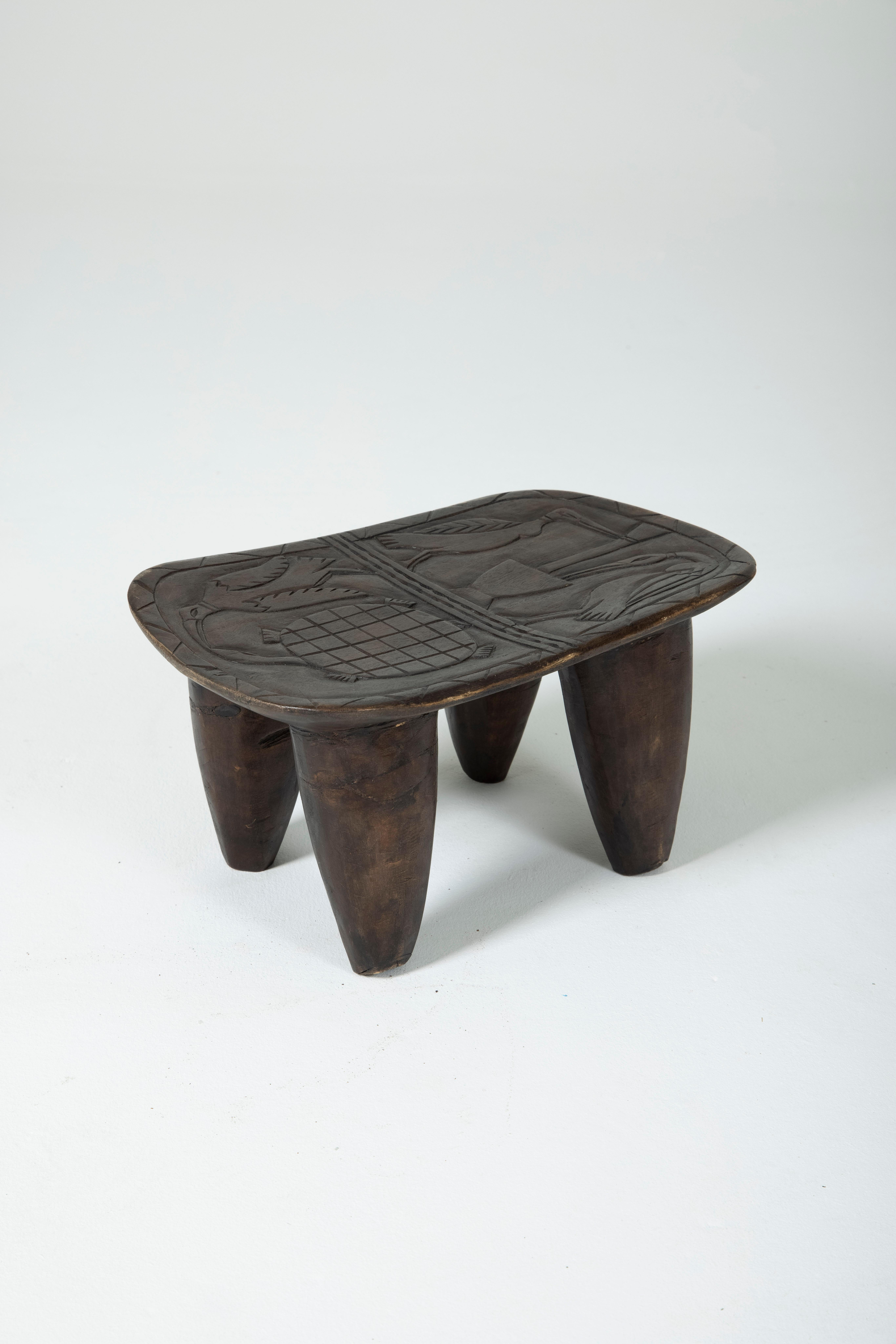 Hand-Carved Stool or Side Table Senufo