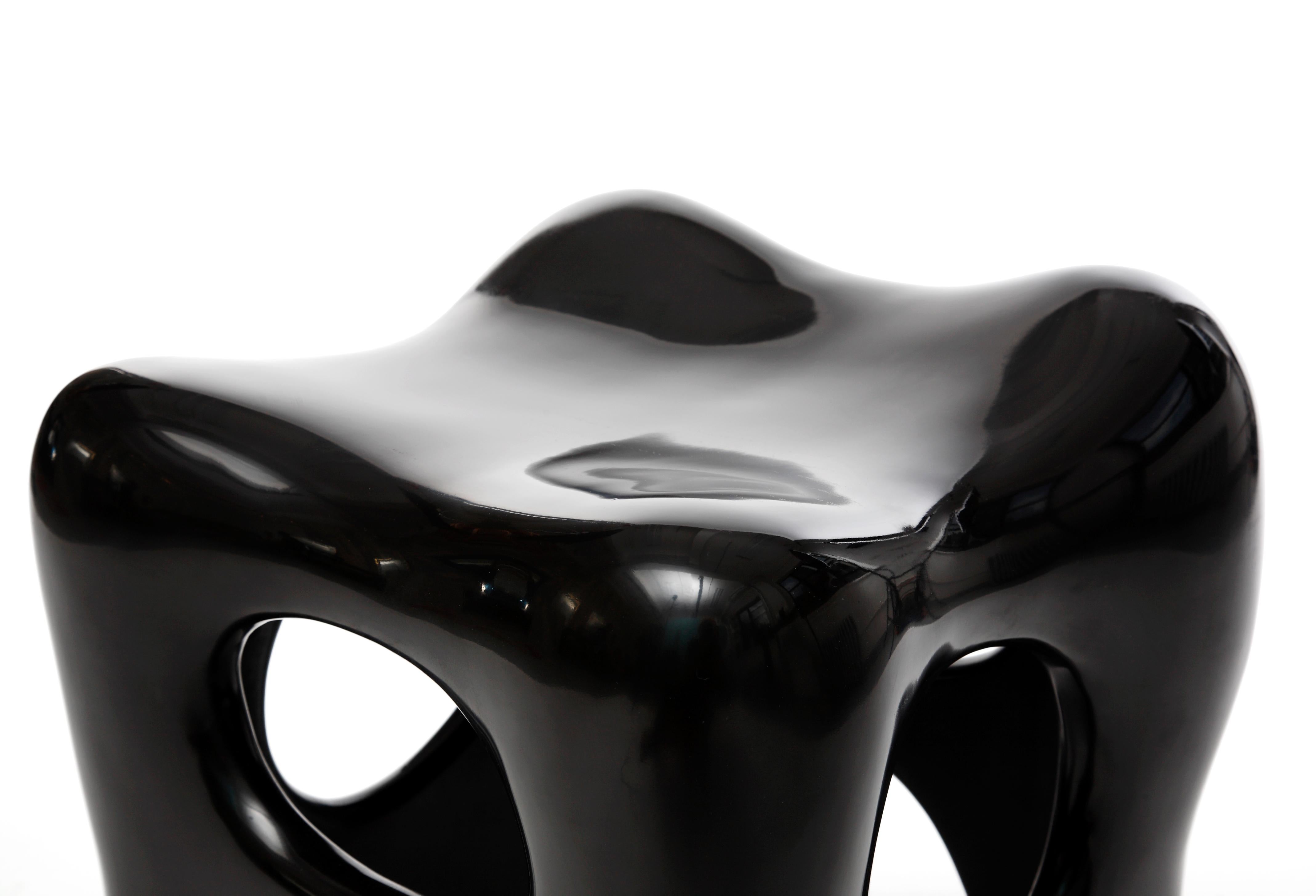 Iconic sculpted stool by Jacques Jarrige that plays with movements and  negative spaces. The work of Jacques Jarrige has been featured in a number of magazines both in Europe and in the US including Galerie magazine, AD, Elle and more.

Jacques