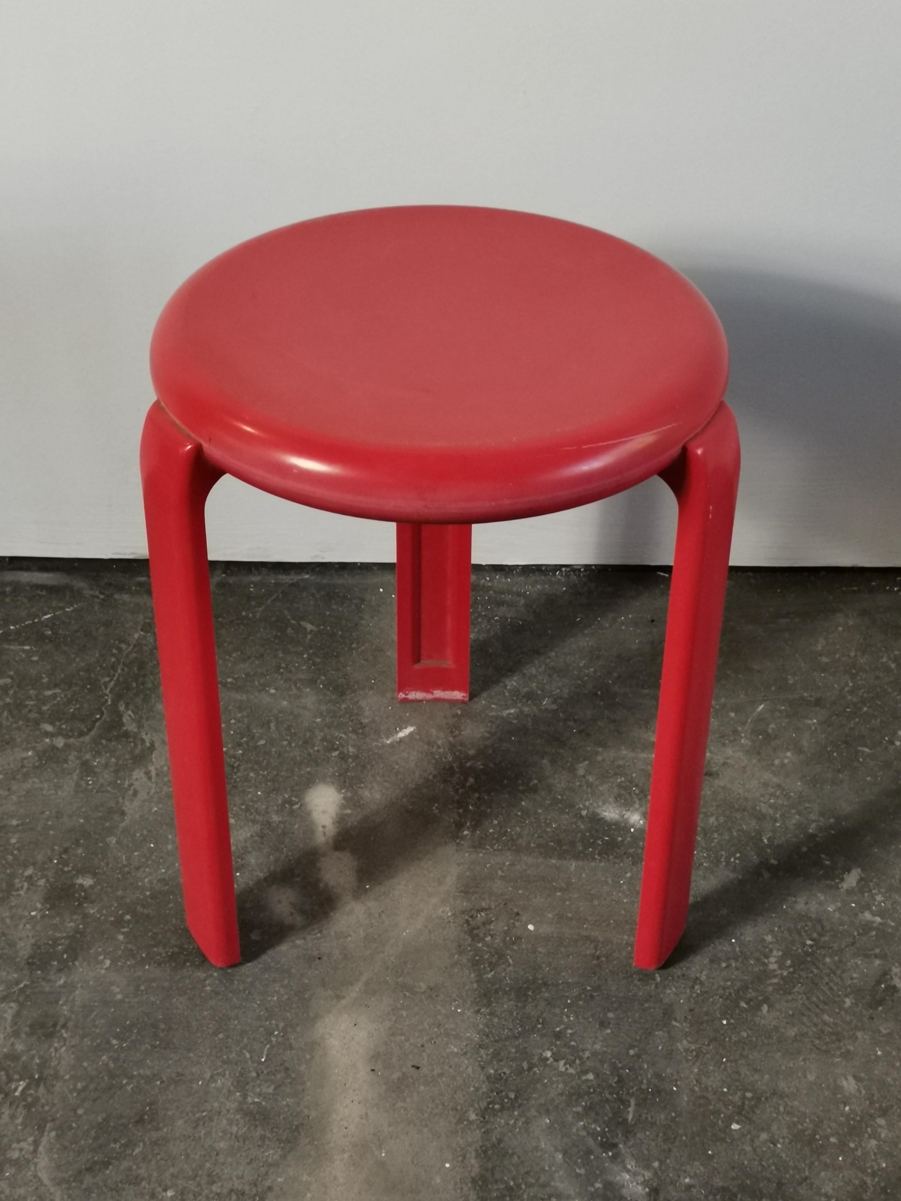 STOOL red 1970s For Sale 4