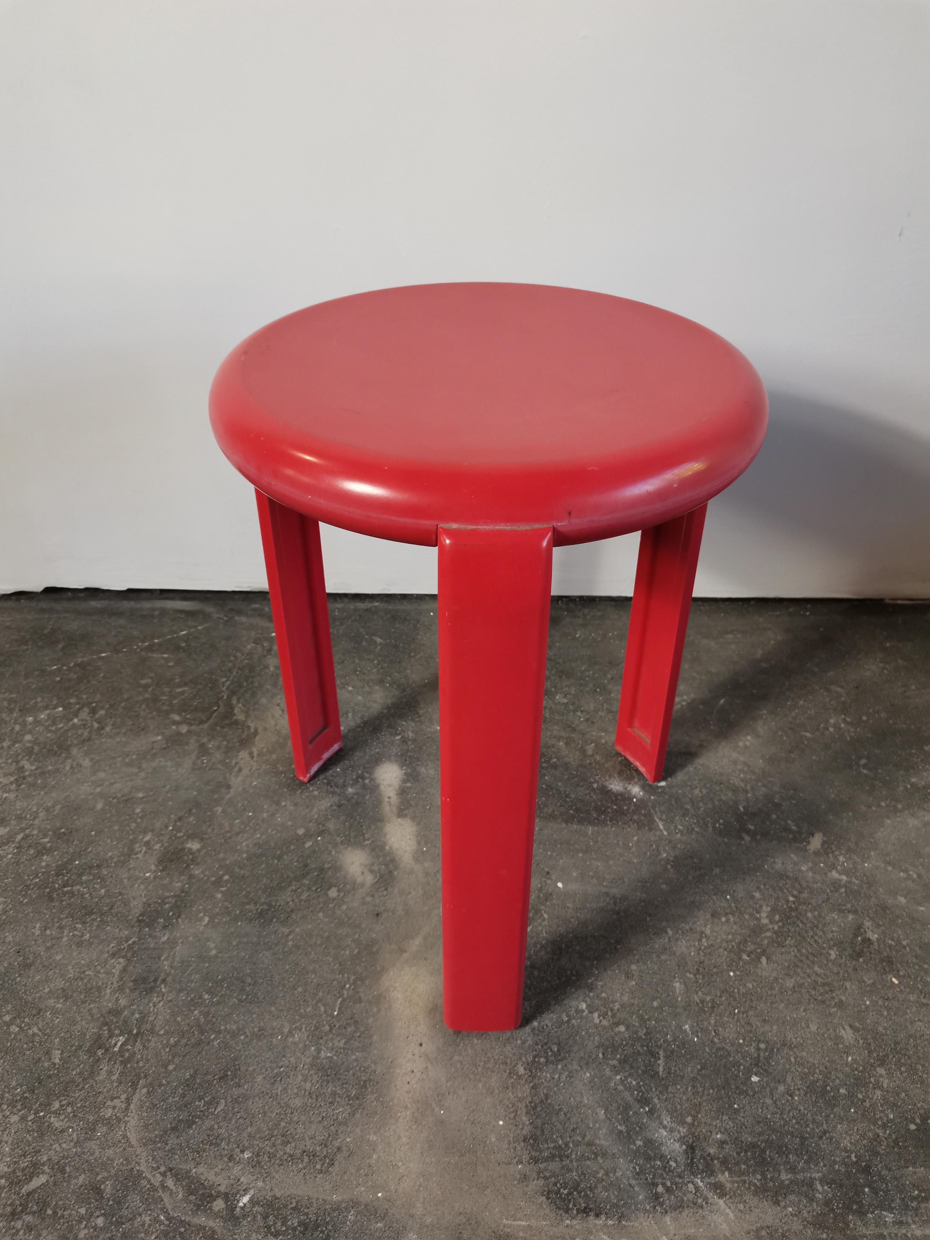 Italian STOOL red 1970s For Sale