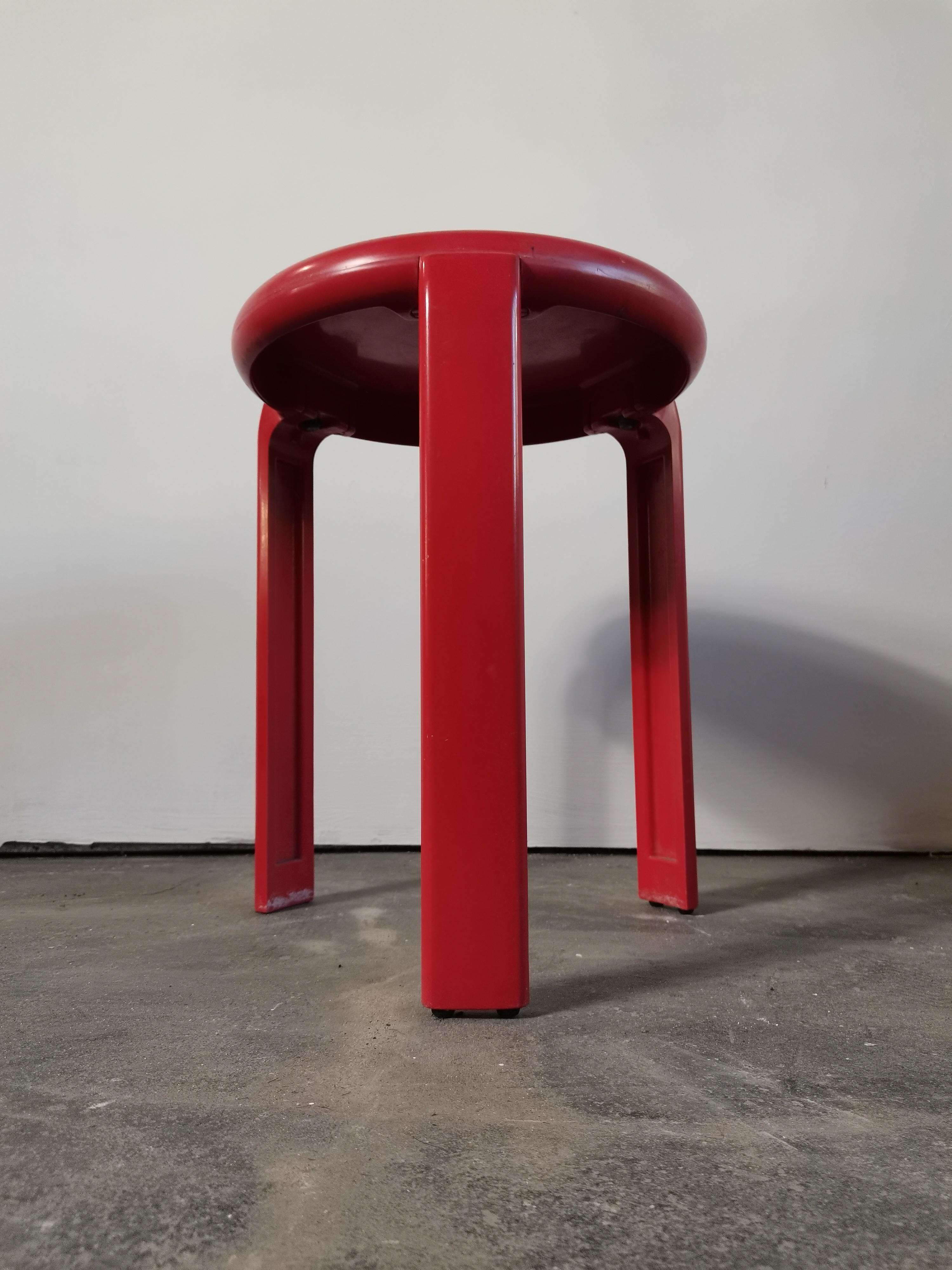 STOOL red 1970s In Good Condition For Sale In Ljubljana, SI