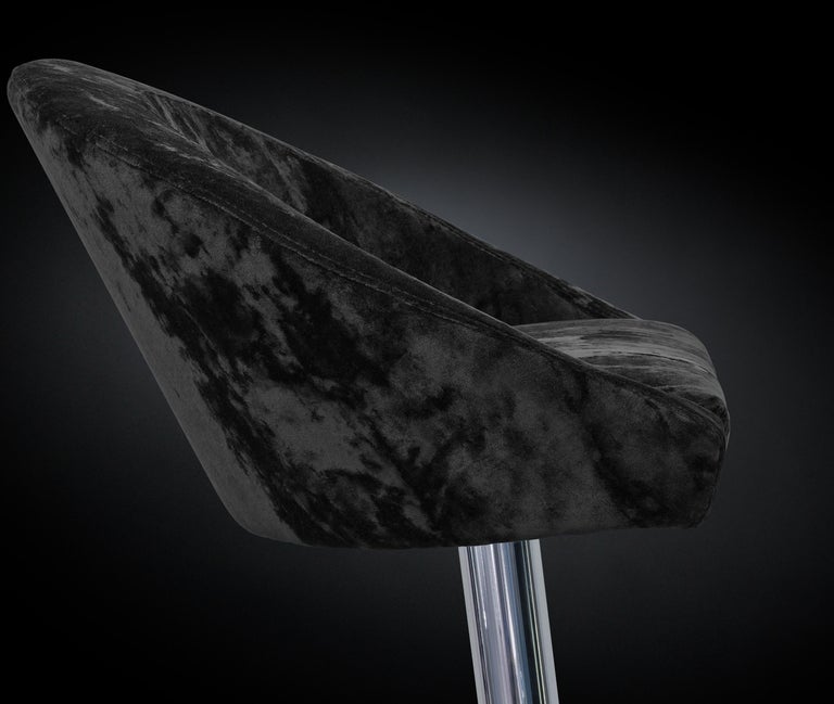 Stool Rusty, Velvet Fabric, Bar Furniture, Italy For Sale at 1stDibs