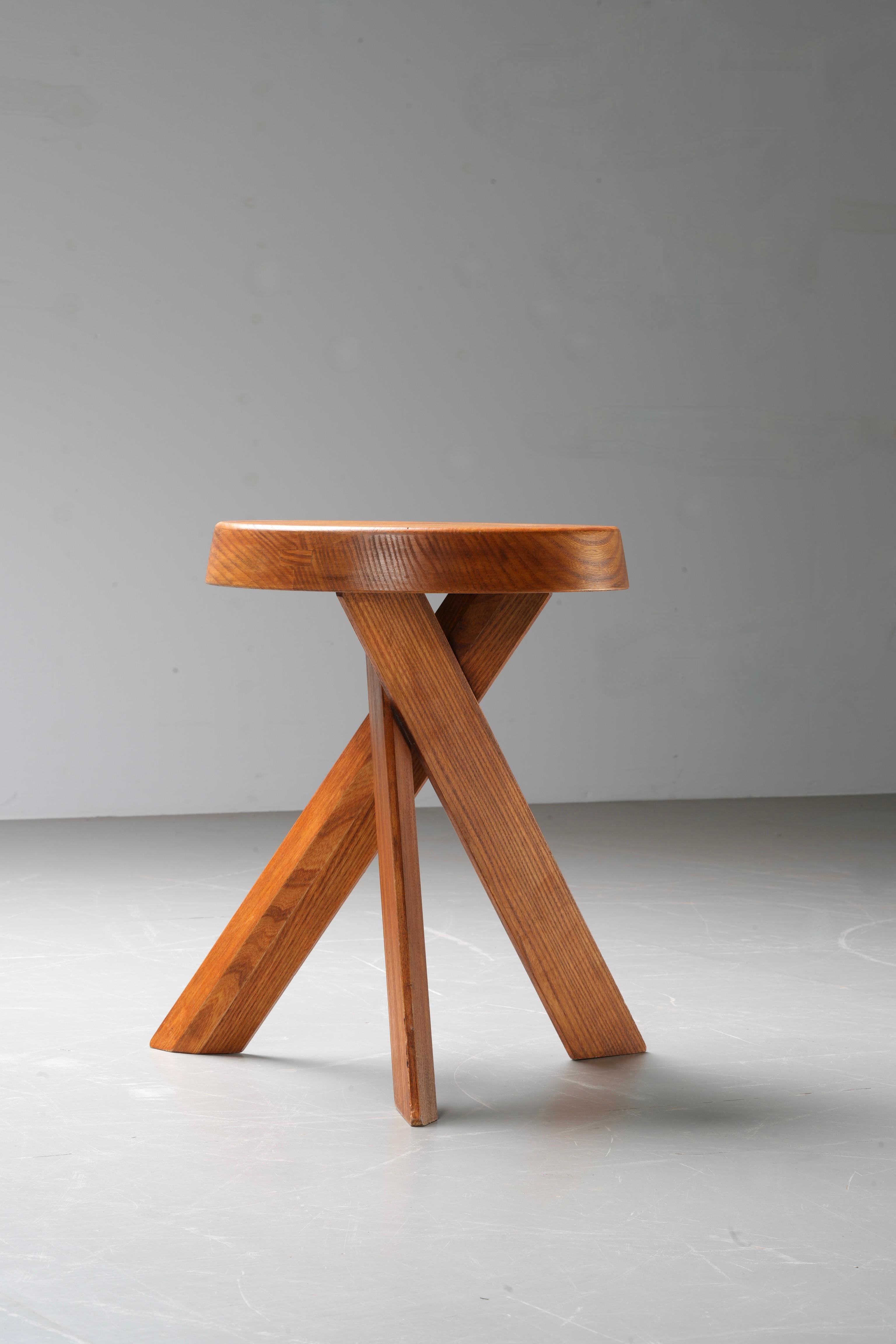 Hocker S13A, alte Version von Pierre Chapo in Ulme, Frankreich, 1970er Jahre (Ende des 20. Jahrhunderts) im Angebot