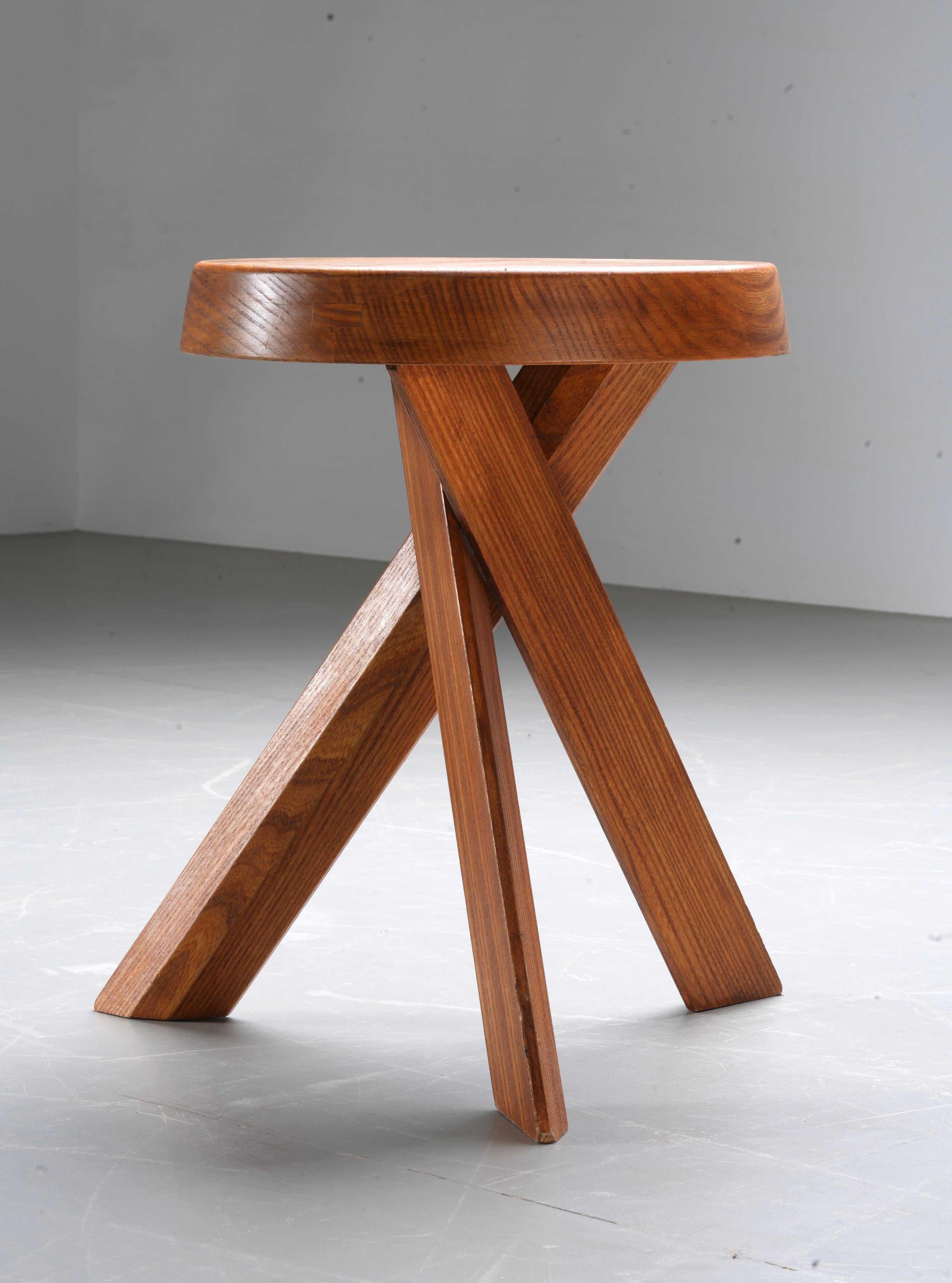 Hocker S13A, alte Version von Pierre Chapo in Ulme, Frankreich, 1970er Jahre im Angebot 1